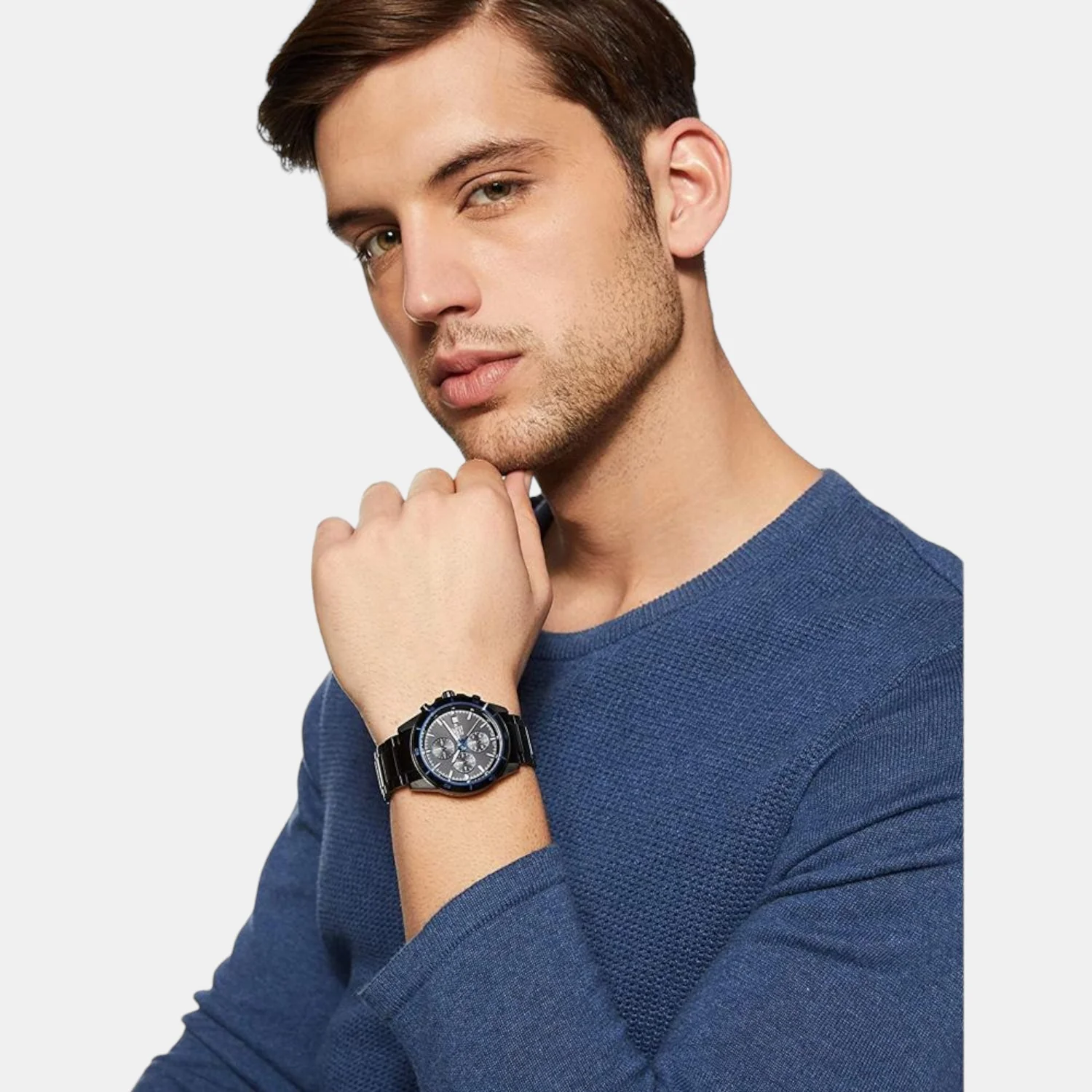 Edifice Men Quartz Black Dial Analog Stainless Steel Watch EX205 - Image 7