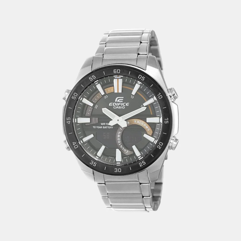 Edifice Men Quartz Black Dial Analog Stainless Steel Watch EX502