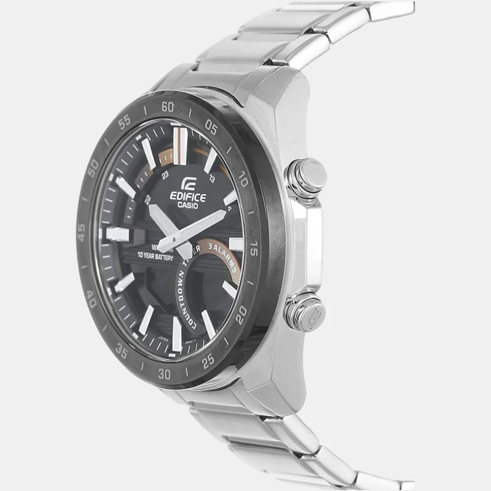 Edifice Men Quartz Black Dial Analog Stainless Steel Watch EX502 - Image 2