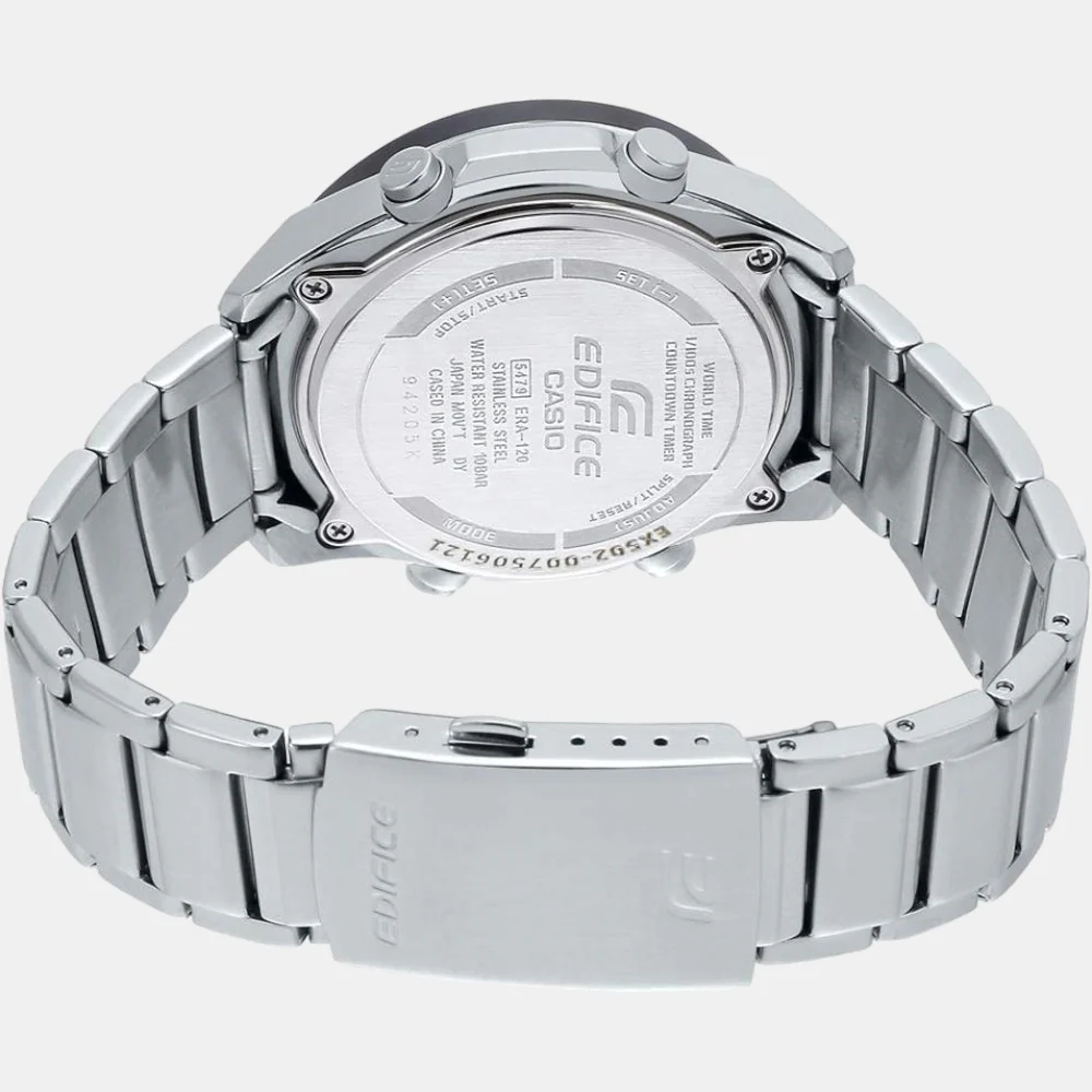 Edifice Men Quartz Black Dial Analog Stainless Steel Watch EX502 - Image 3