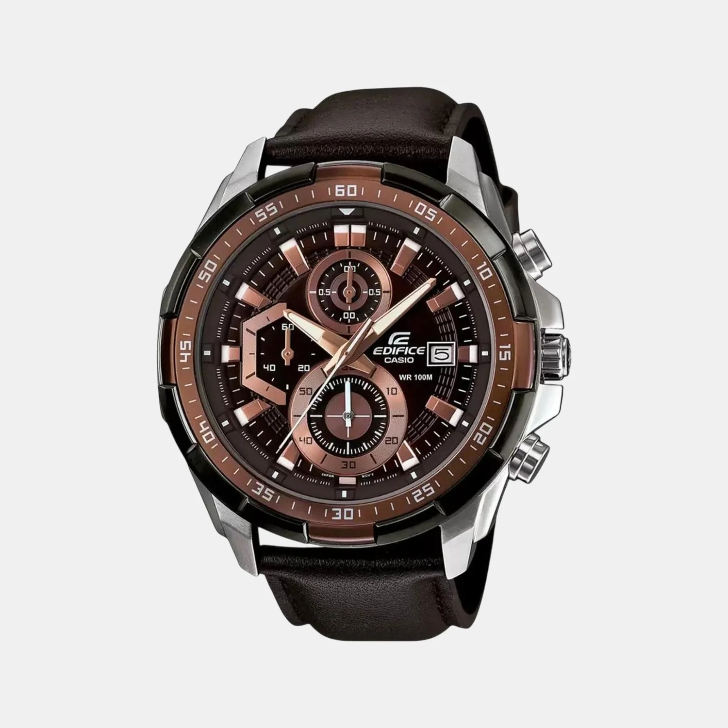 G-Shock Men Quartz Brown Dial Chronograph Leather Watch EX194