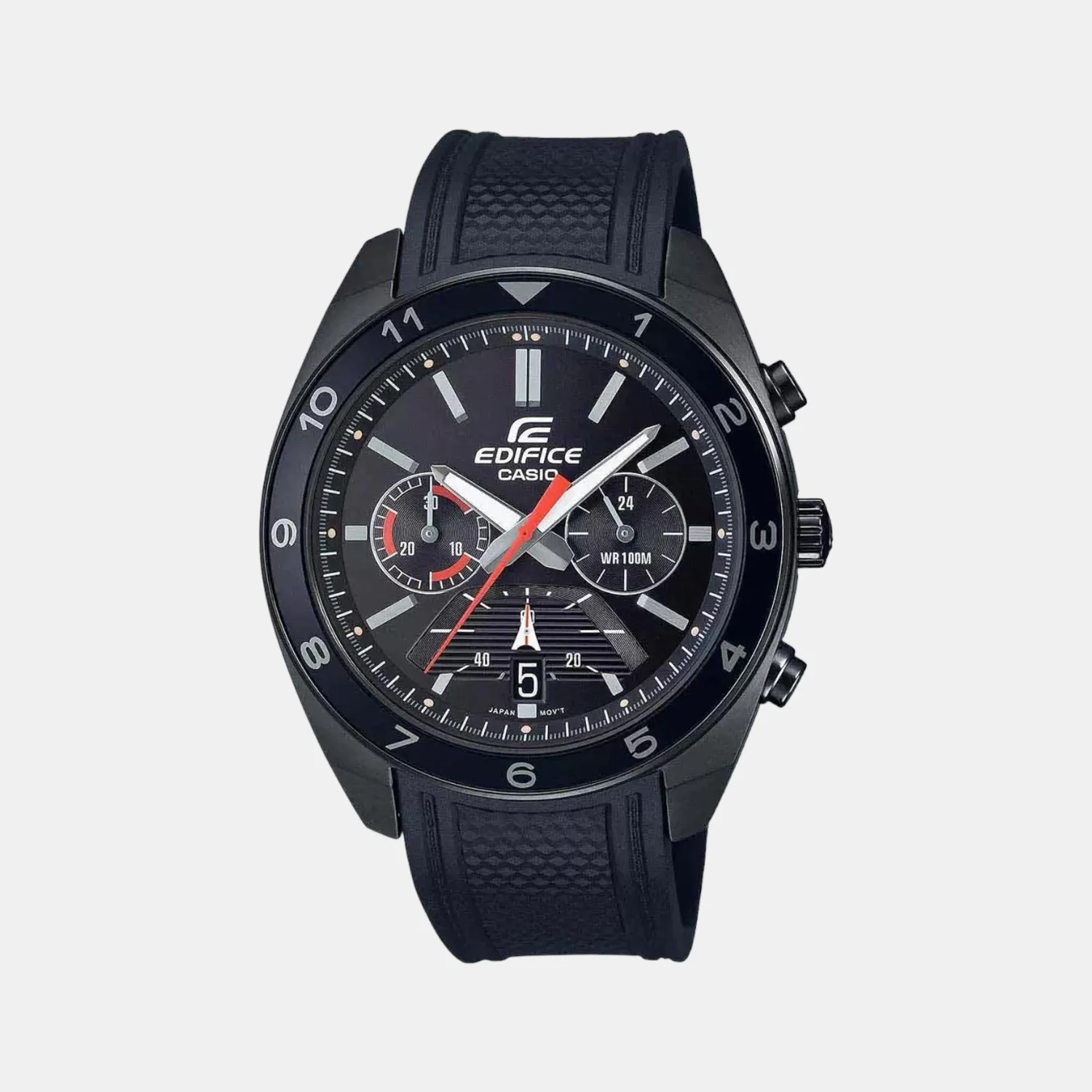 Edifice Men Quartz Black Dial Chronograph Resin Watch ED487