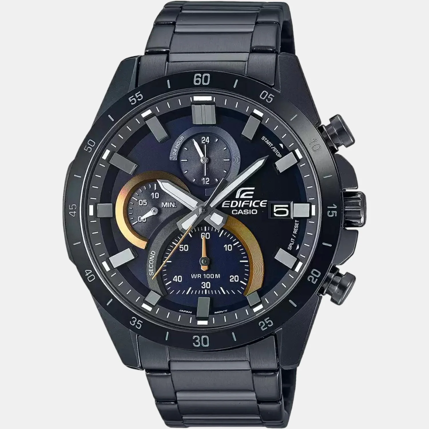 Edifice Men Quartz Black Dial Chronograph Stainless Steel Watch Ed515 - Image 2