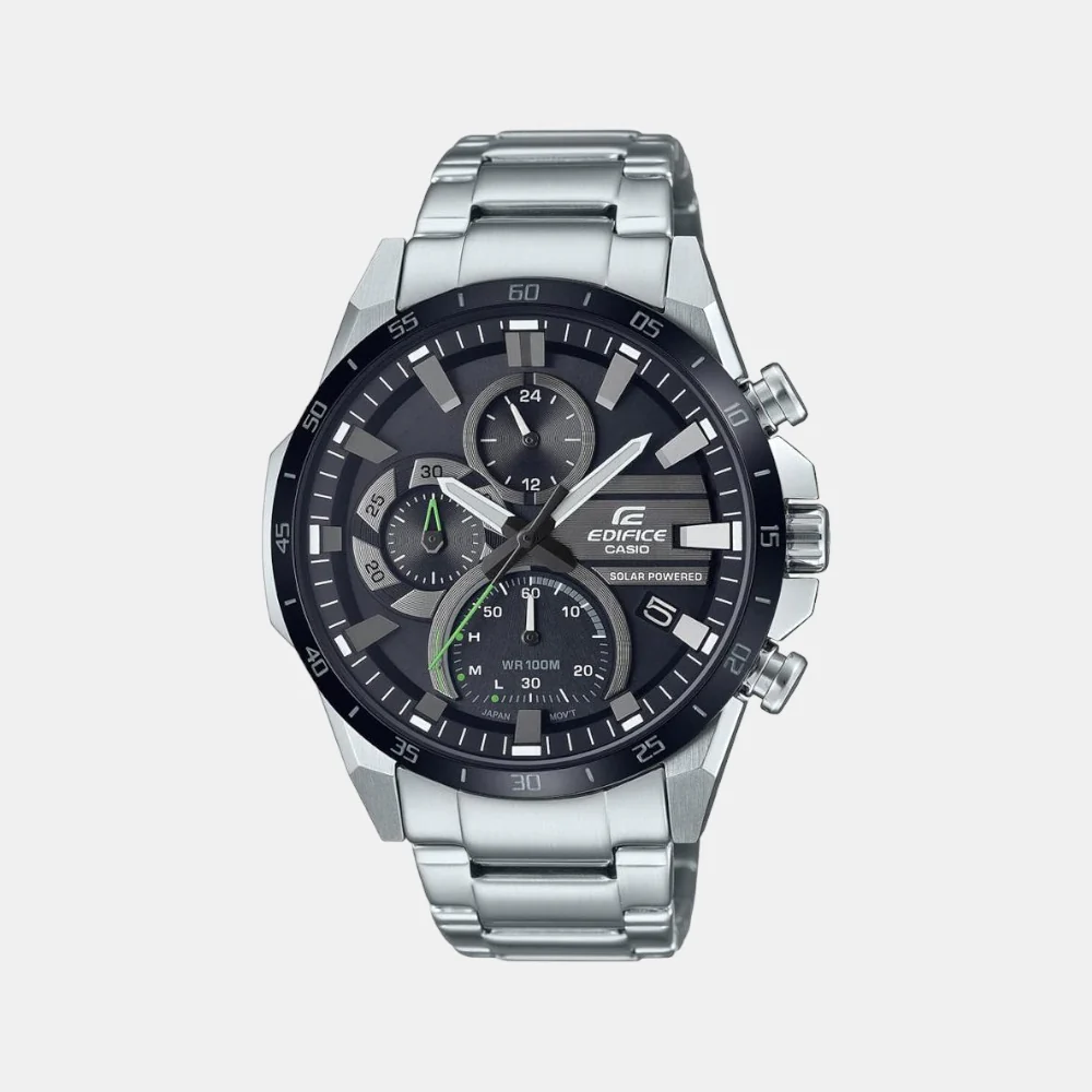 Edifice Men Quartz Black Dial Chronograph Stainless Steel Watch ED547