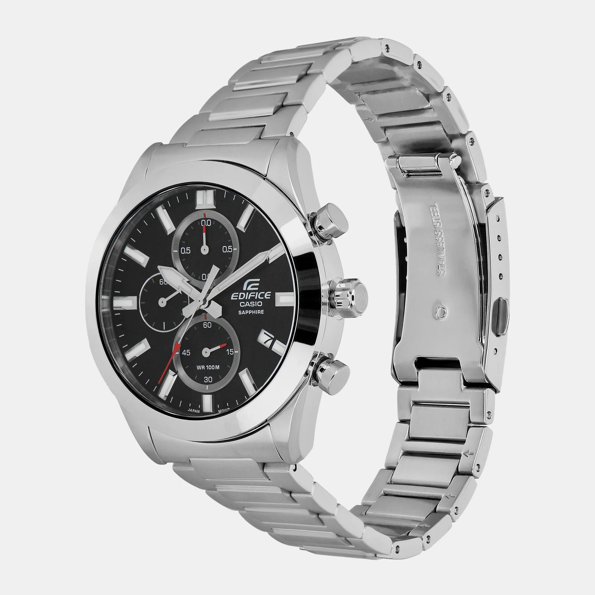 G-Shock Men Quartz Black Dial Chronograph Stainless Steel Watch ED580 - Image 2