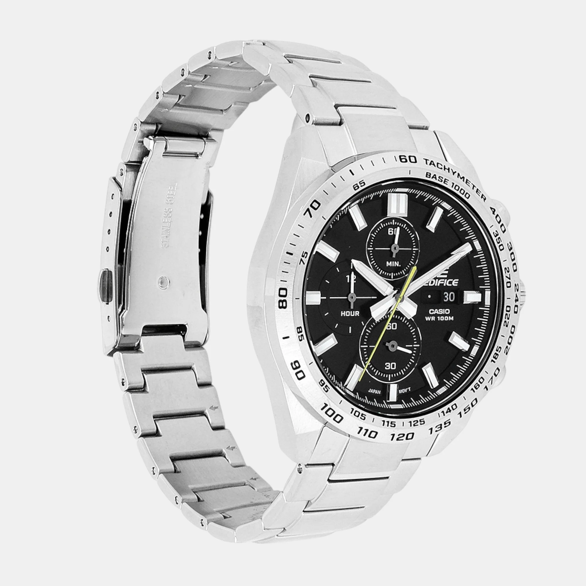 Edifice Men Quartz Black Dial Chronograph Stainless Steel Watch ED593 - Image 4