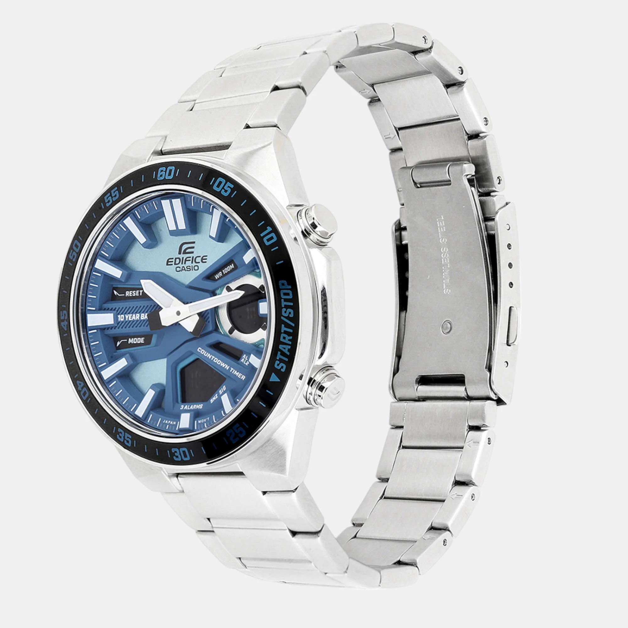 Edifice Men Quartz Blue Dial Analog-Digital Stainless Steel Watch ED599 - Image 2