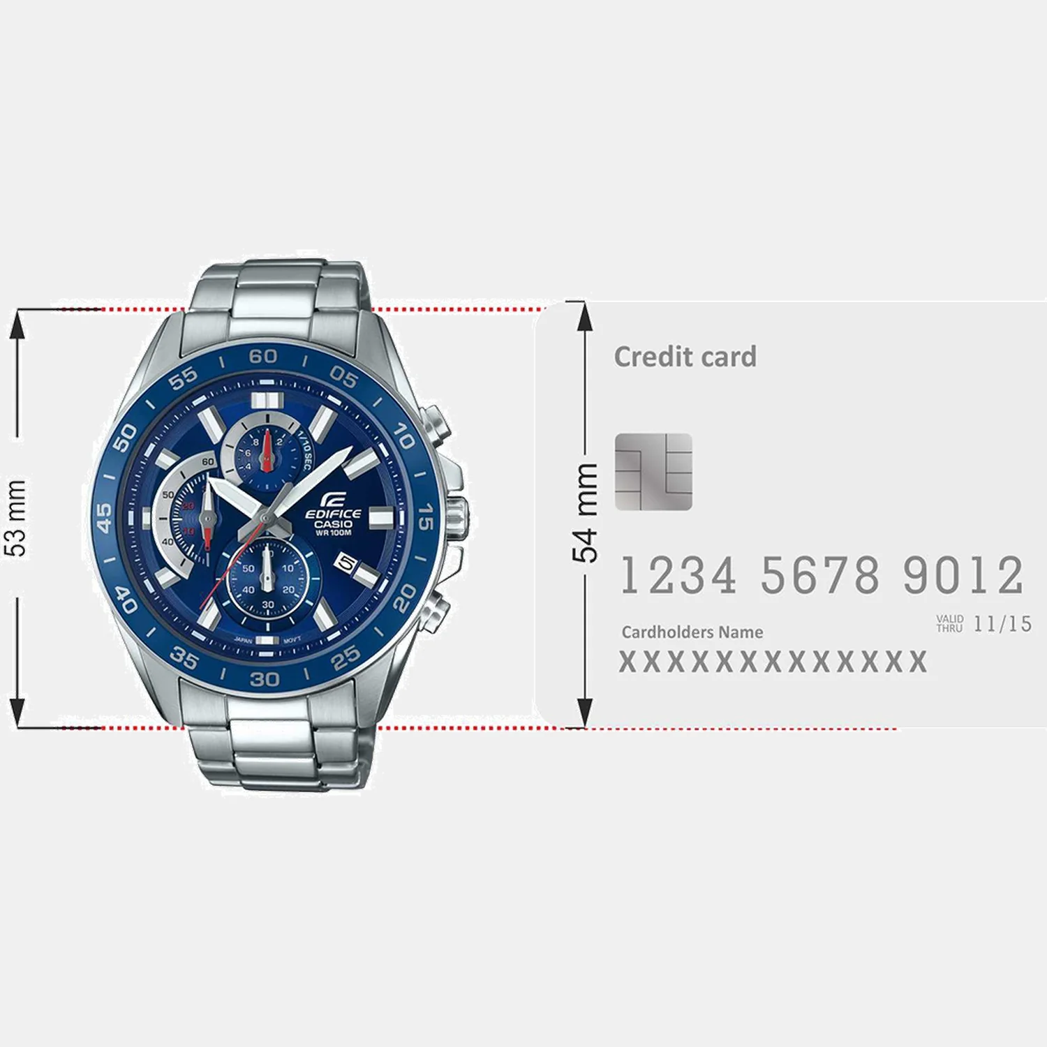Edifice Men Quartz Blue Dial Analog Stainless Steel Watch ED555 - Image 5
