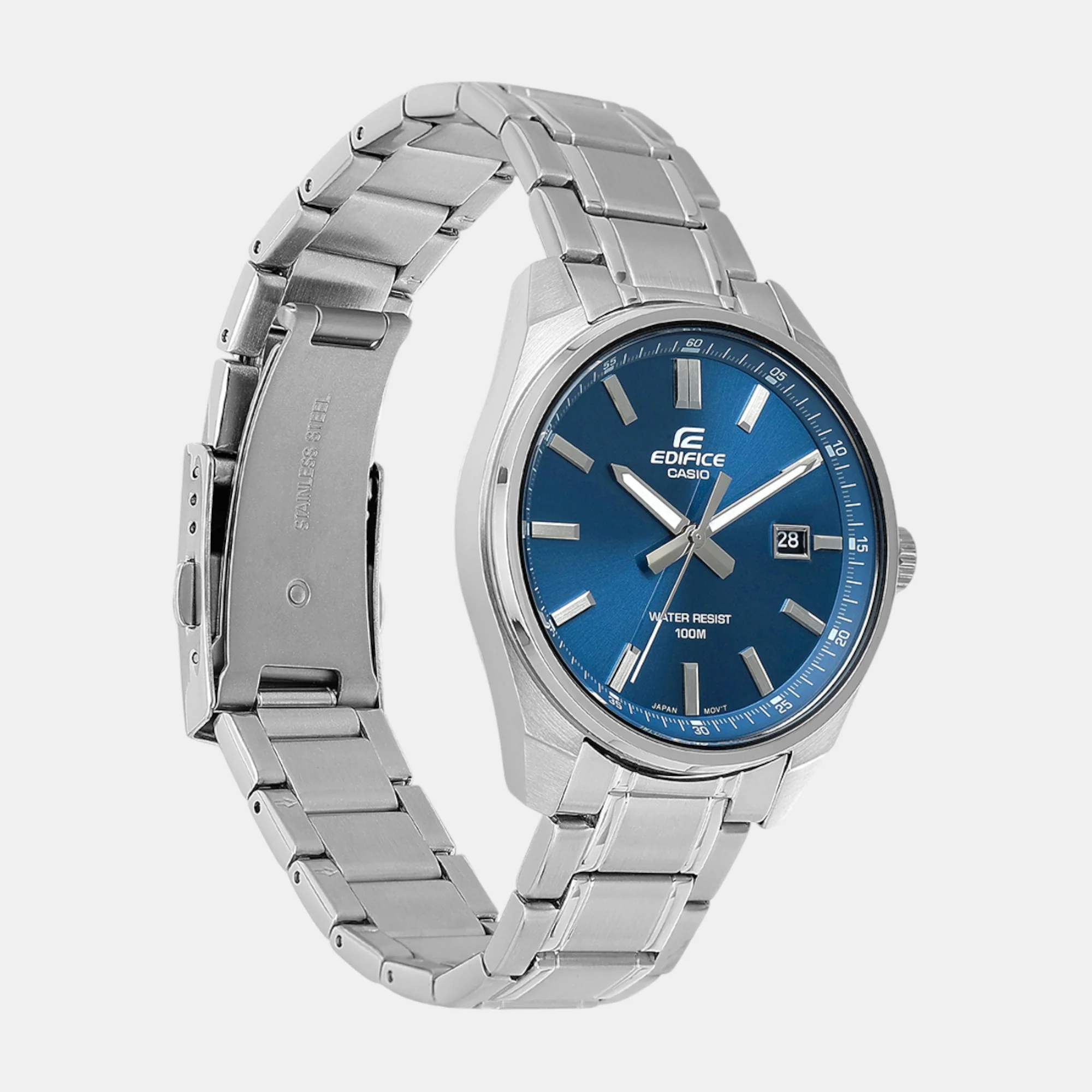 Edifice Men Quartz Blue Dial Analog Stainless Steel Watch ED619 - Image 4