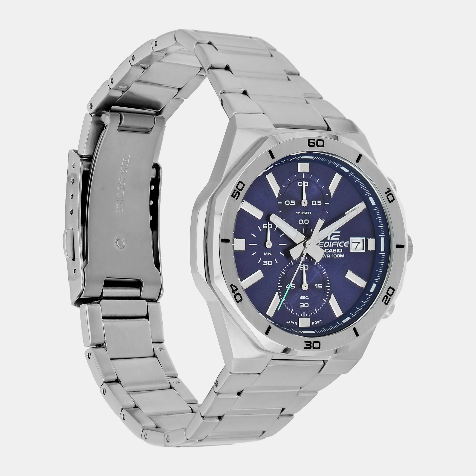 Edifice Men Quartz Blue Dial Chronograph Stainless Steel Watch ED584 - Image 3