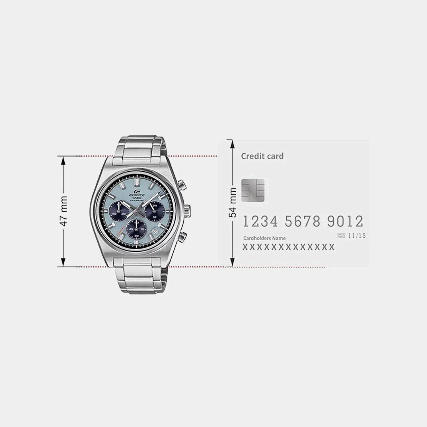 Edifice Men Quartz Blue Dial Chronograph Stainless Steel Watch EFB-730D-2BVUDF ED688 - Image 7
