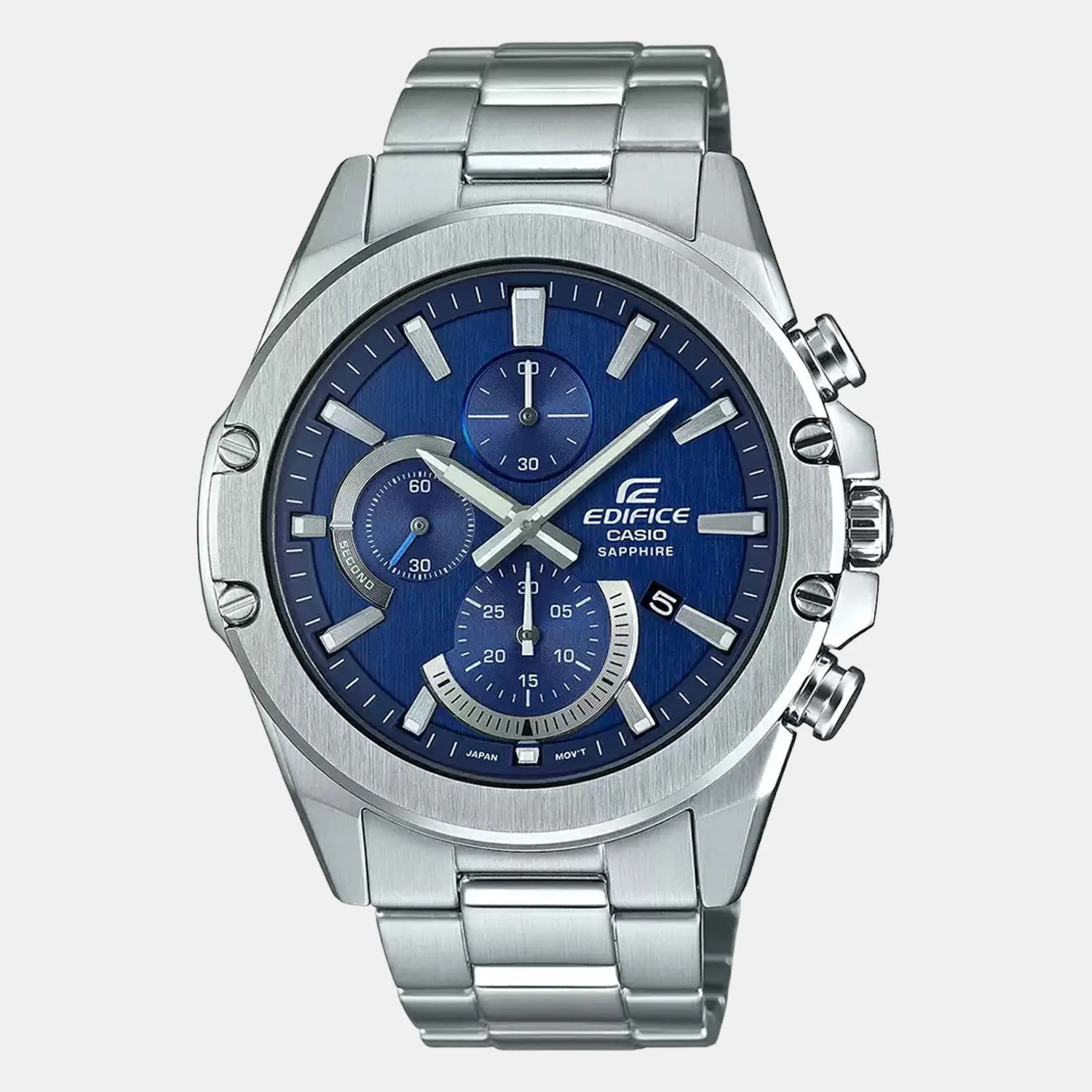 Edifice Men Quartz Blue Dial Chronograph Stainless Steel Watch EX507 - Image 2