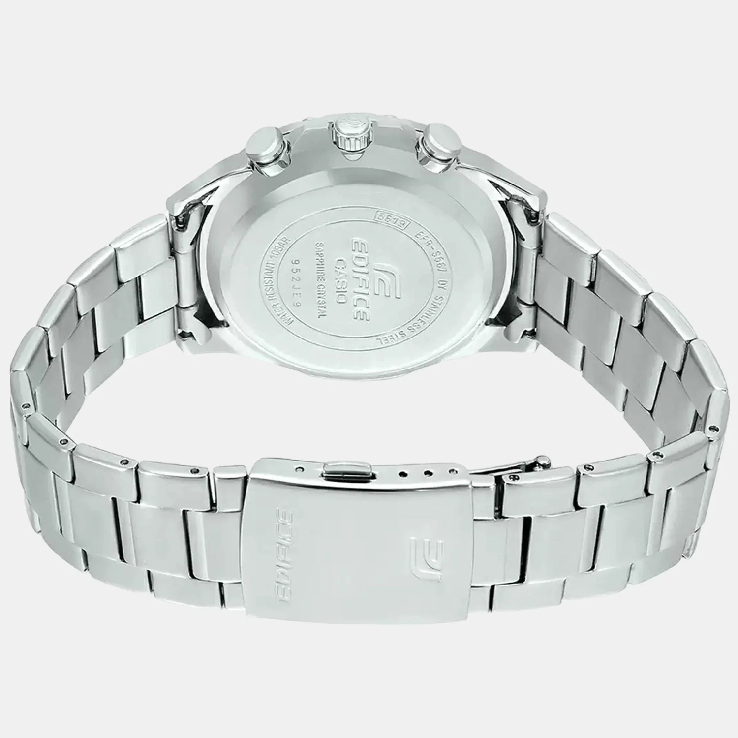 Edifice Men Quartz Blue Dial Chronograph Stainless Steel Watch EX507 - Image 5