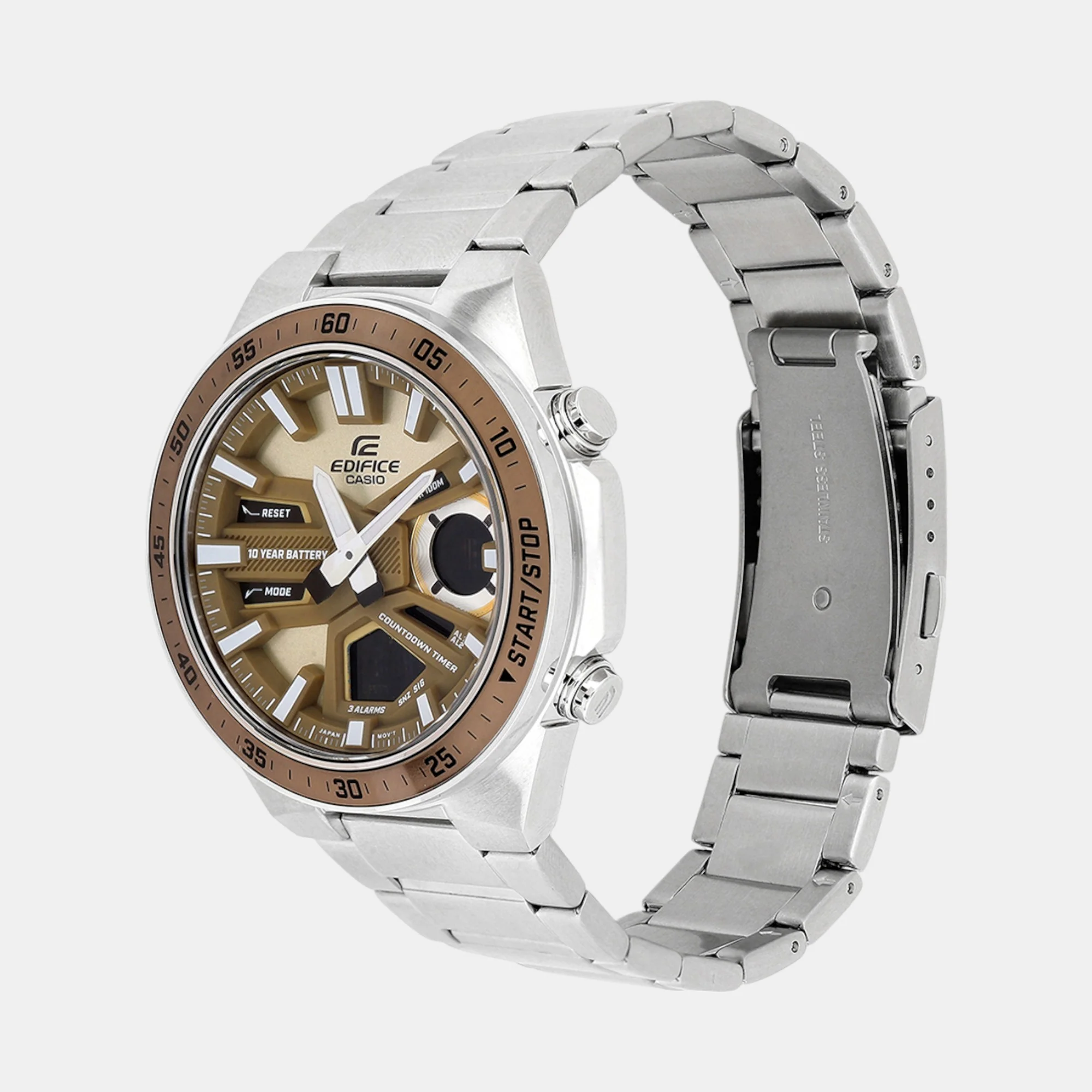 Edifice Men Quartz Brown Dial Analog-Digital Stainless Steel Watch ED600 - Image 6