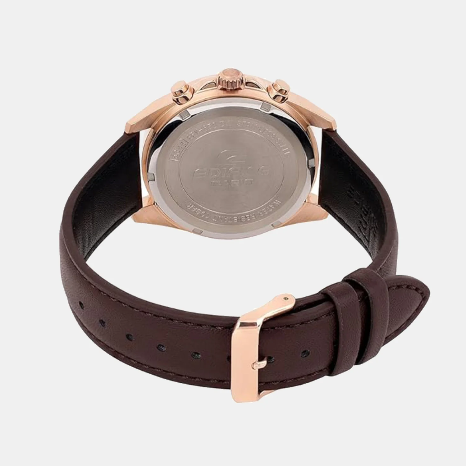 Edifice Men Quartz Brown Dial Chronograph Leather Watch ED662 - Image 4