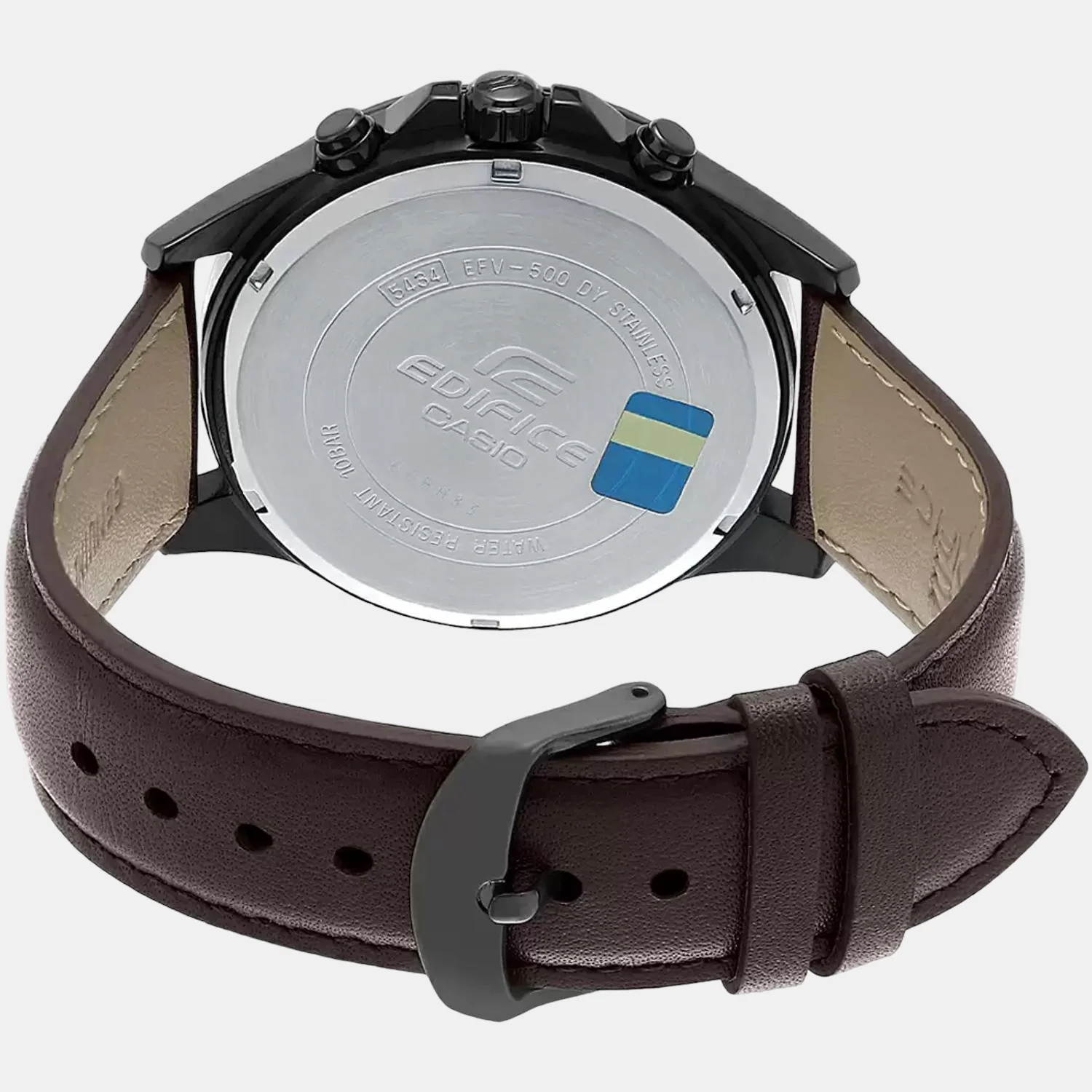 Edifice Men Quartz Brown Dial Chronograph Leather Watch EX316 - Image 5