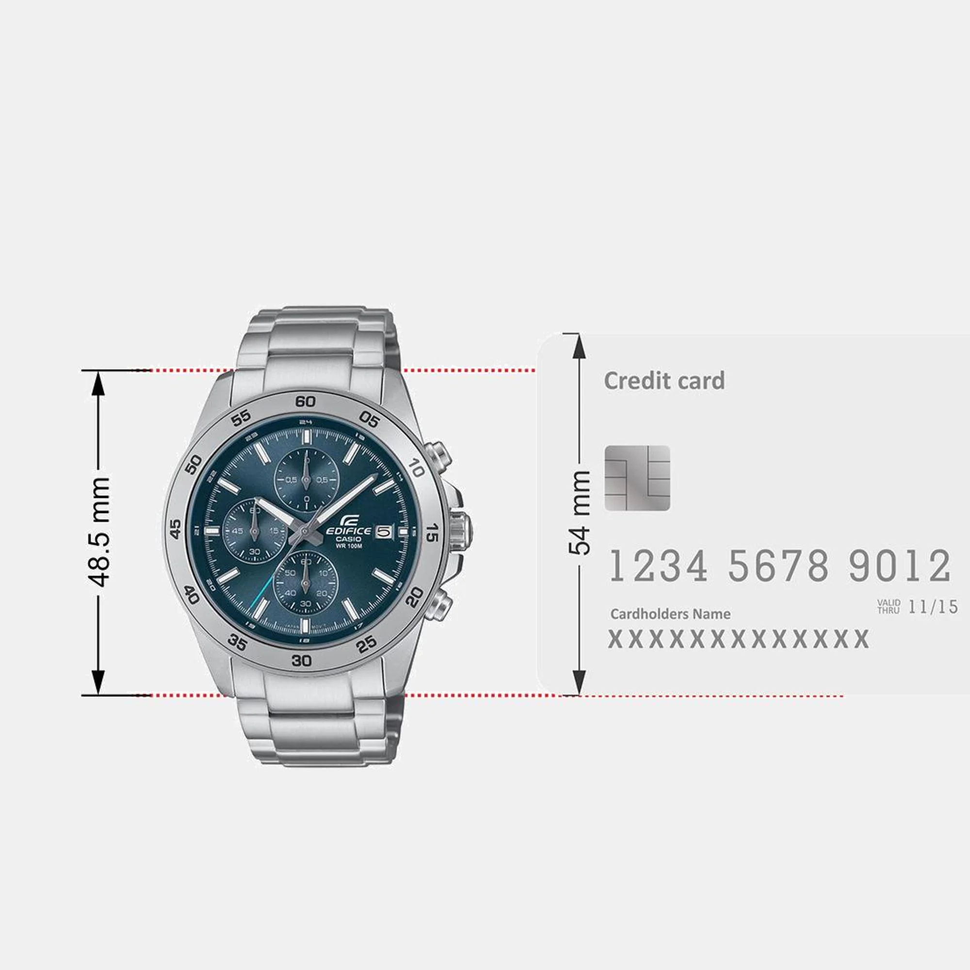 G-Shock Men Quartz Blue Dial Multi-Function Stainless Steel Watch ED613 - Image 8