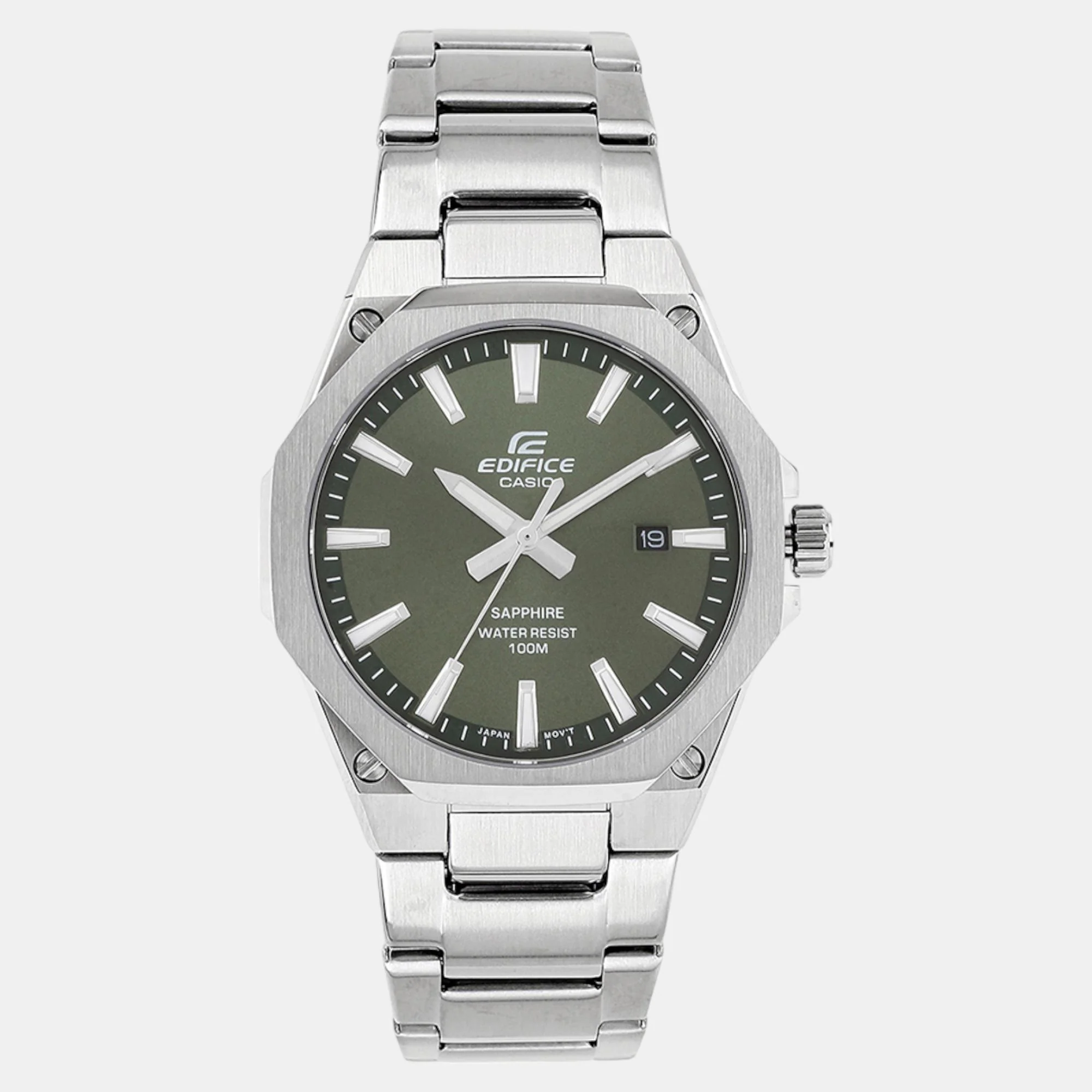 Edifice Men Quartz Green Dial Analog Stainless Steel Watch ED603 - Image 2