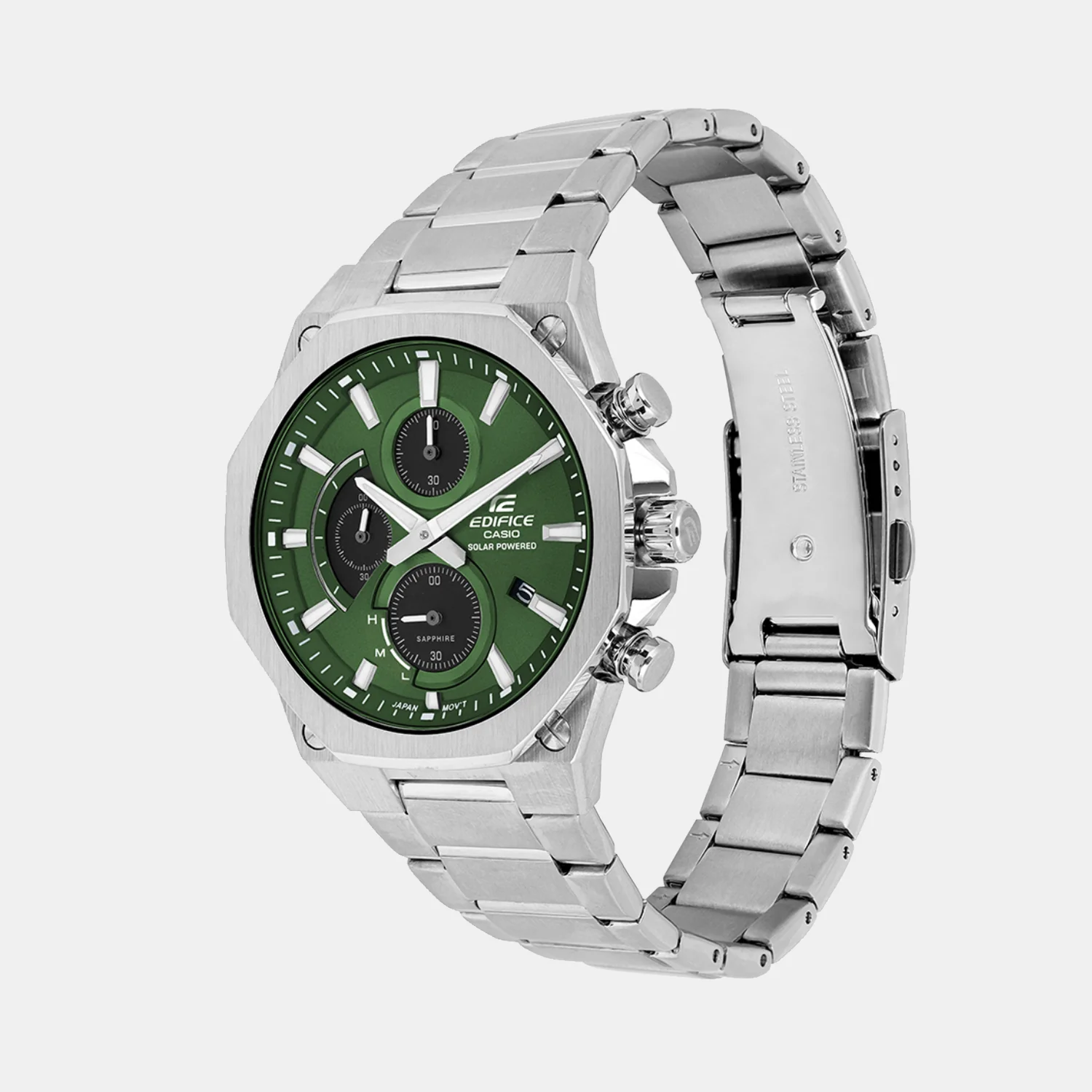 Edifice Men Quartz Green Dial Chronograph Stainless Steel Watch ED643 - Image 2