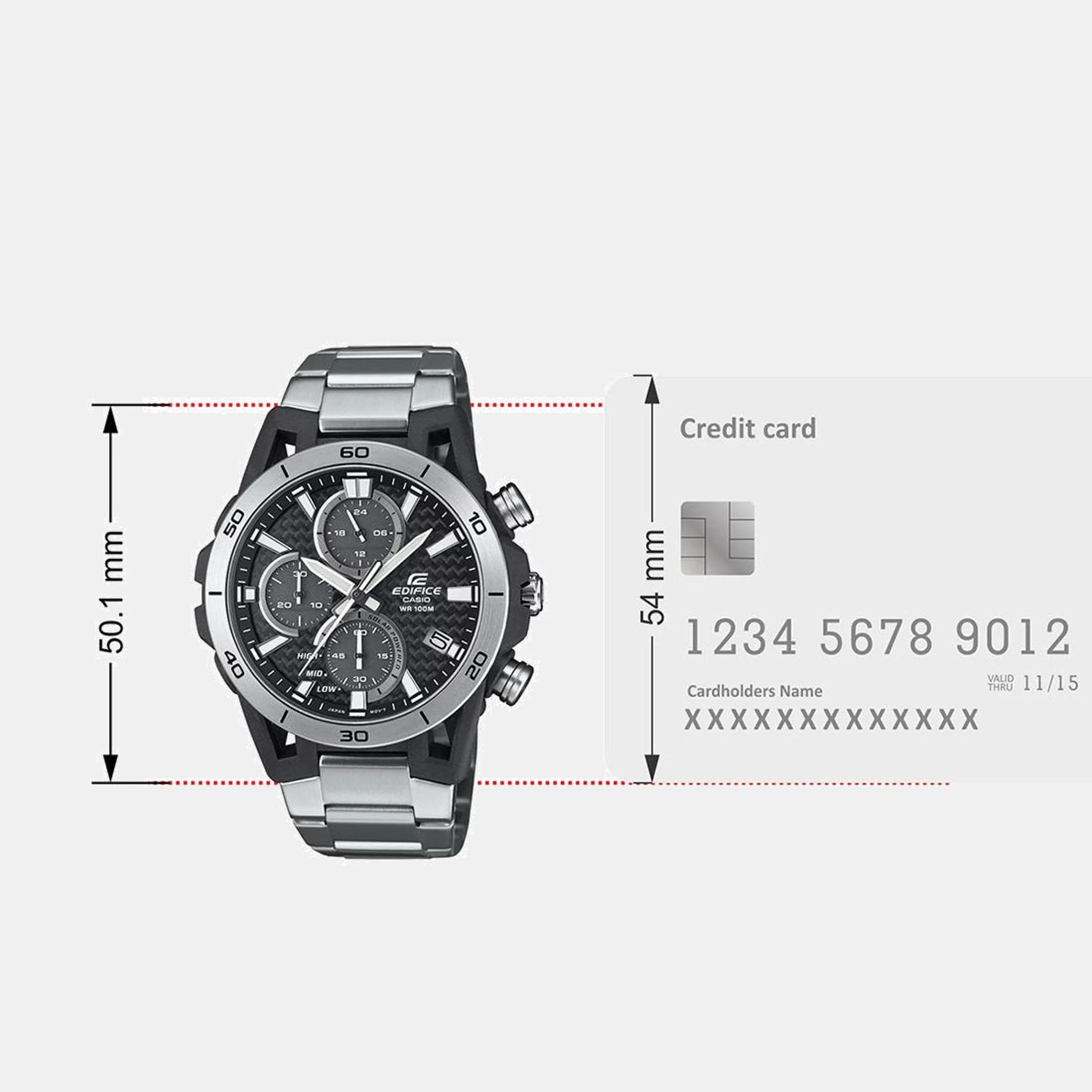 Edifice Men Quartz Silver Dial Chronograph Stainless Steel Watch ED628 - Image 9