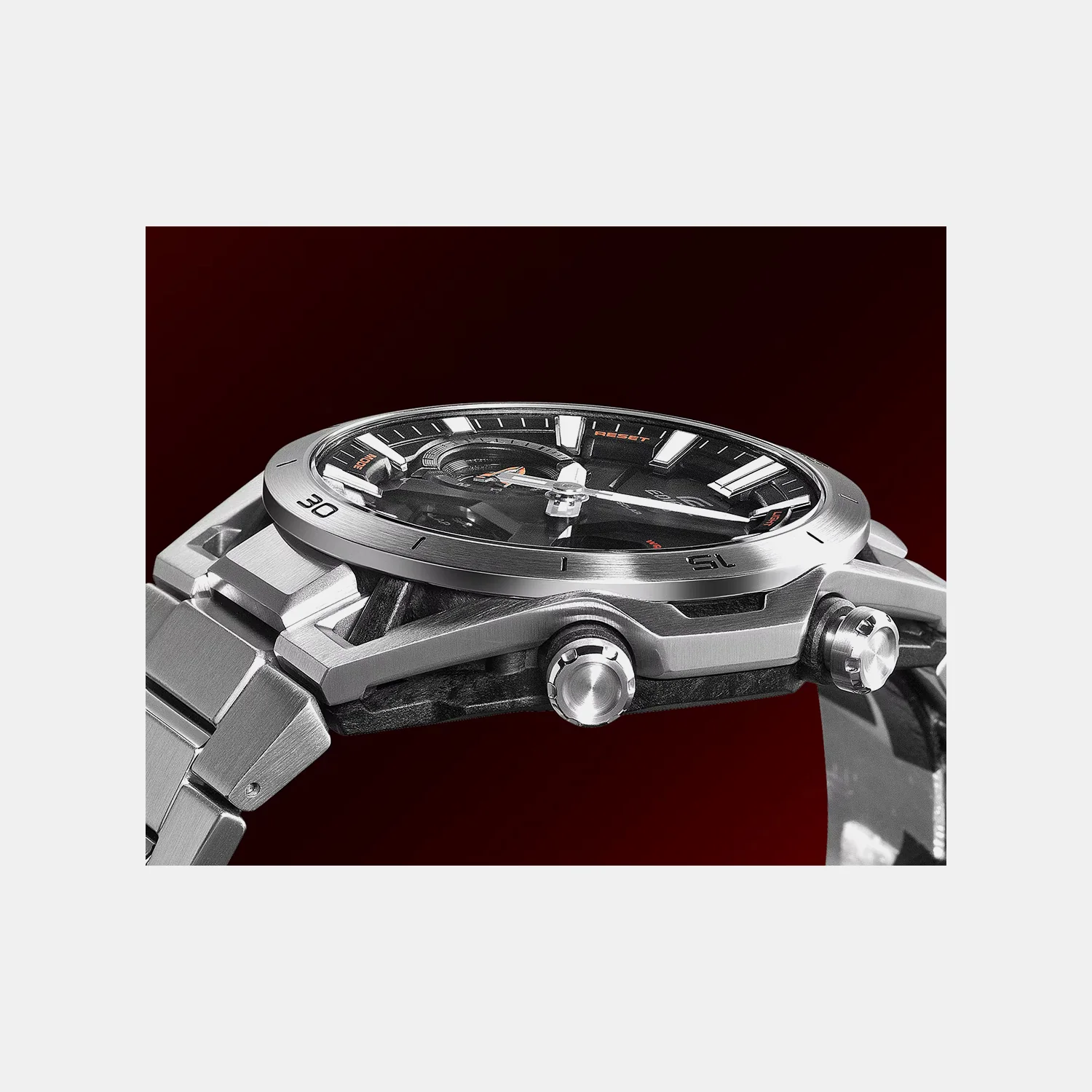 Edifice Sospensione Men Solar Black Dial Analog-Digital Stainless Steel Watch ED691 - Image 3