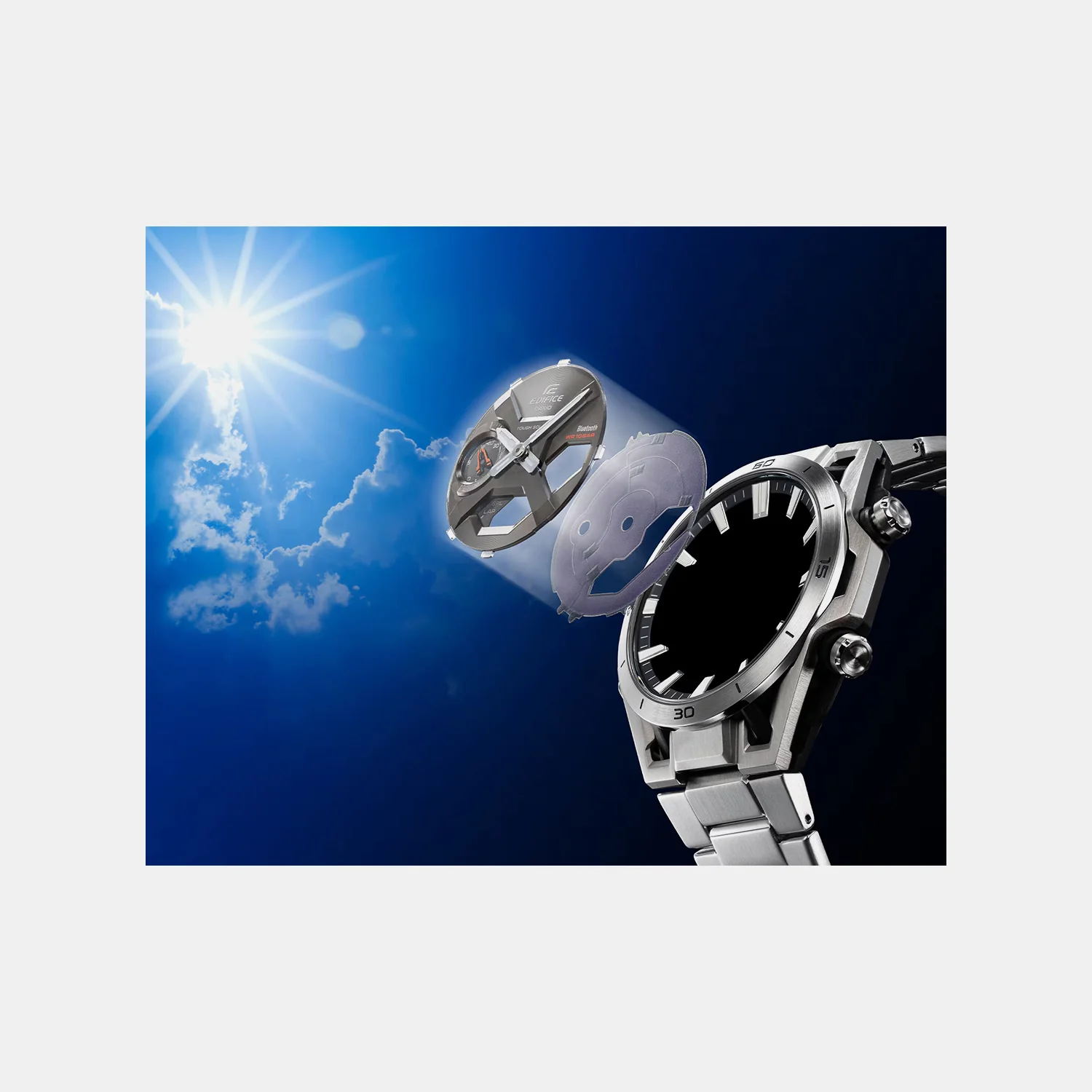 Edifice Sospensione Men Solar Black Dial Analog-Digital Stainless Steel Watch ED691 - Image 4