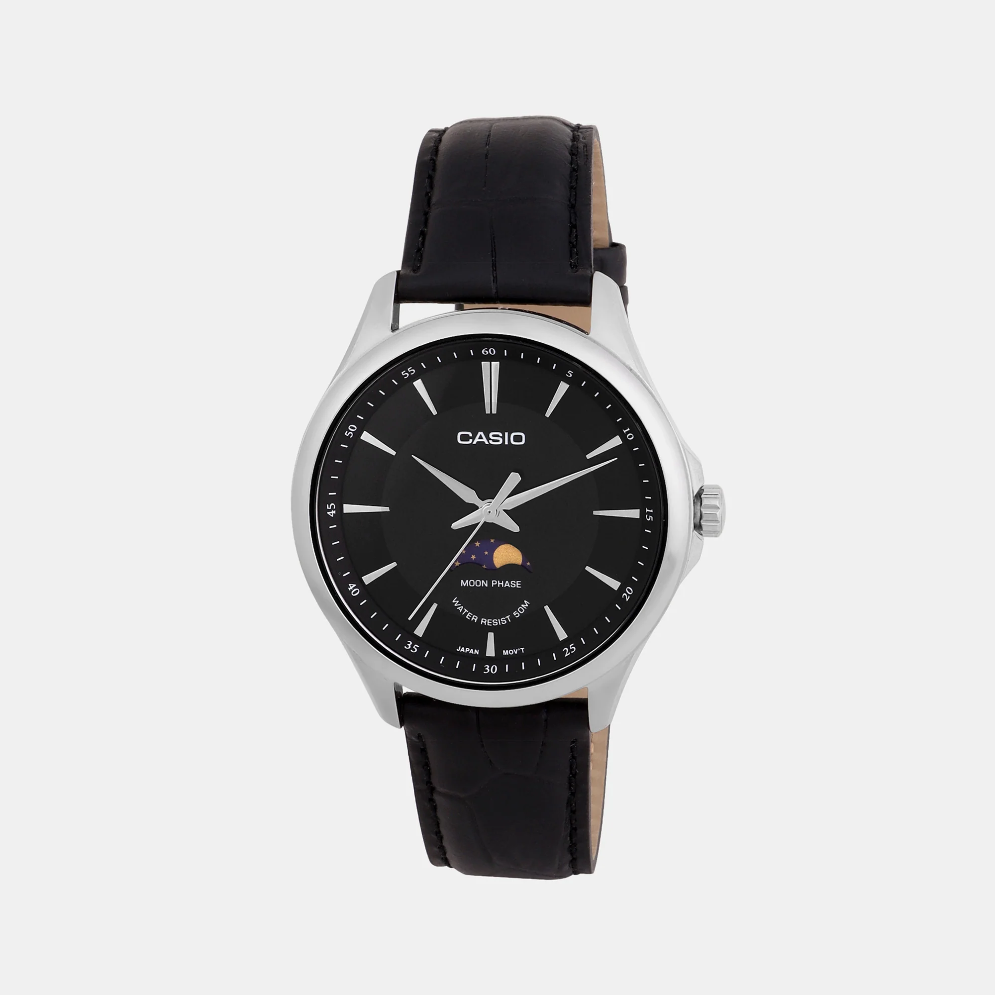 Enticer Men Quartz Black Dial Analog Leather Watch A2167