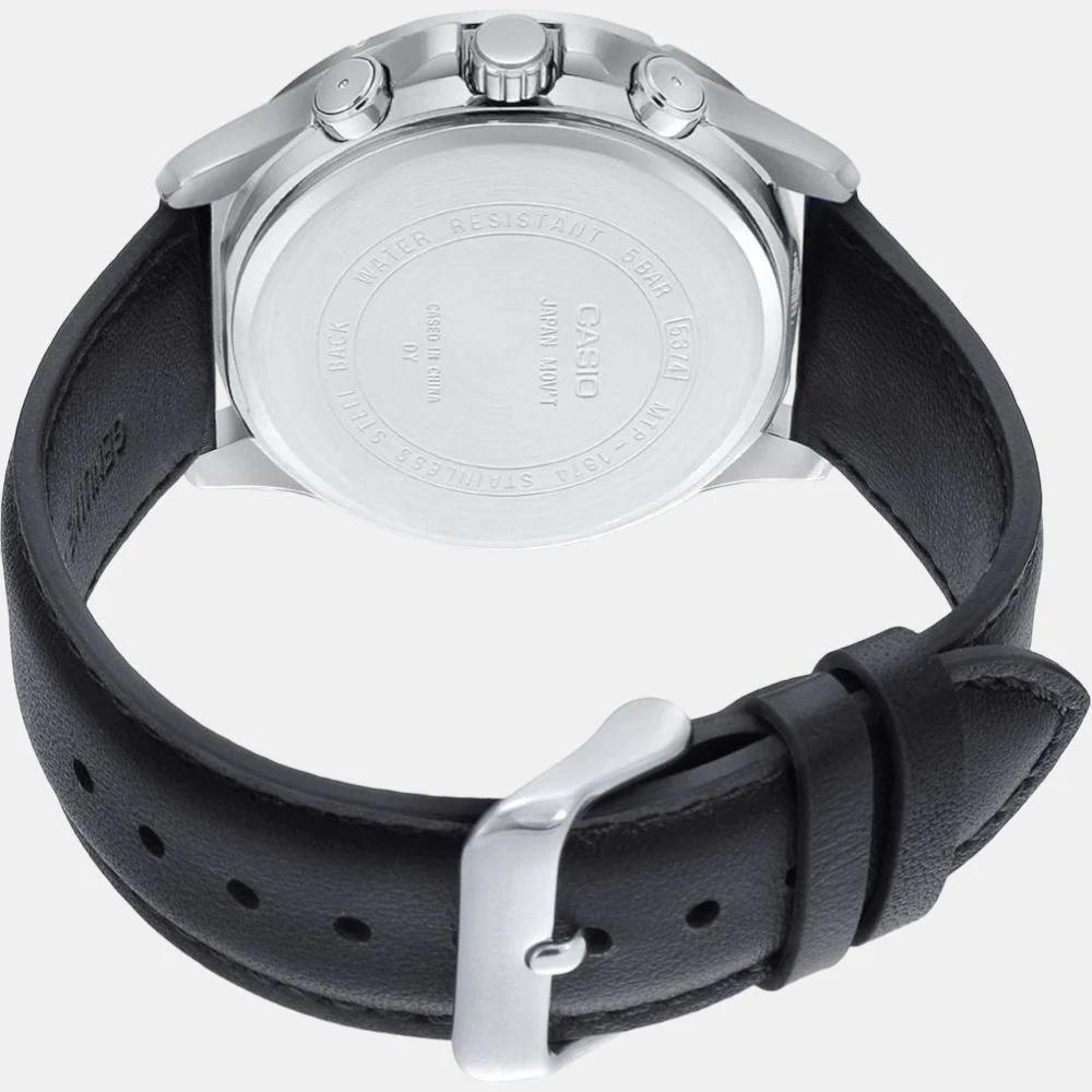 Enticer Men Quartz Black Dial Chronograph Leather Watch A1888 - Image 5