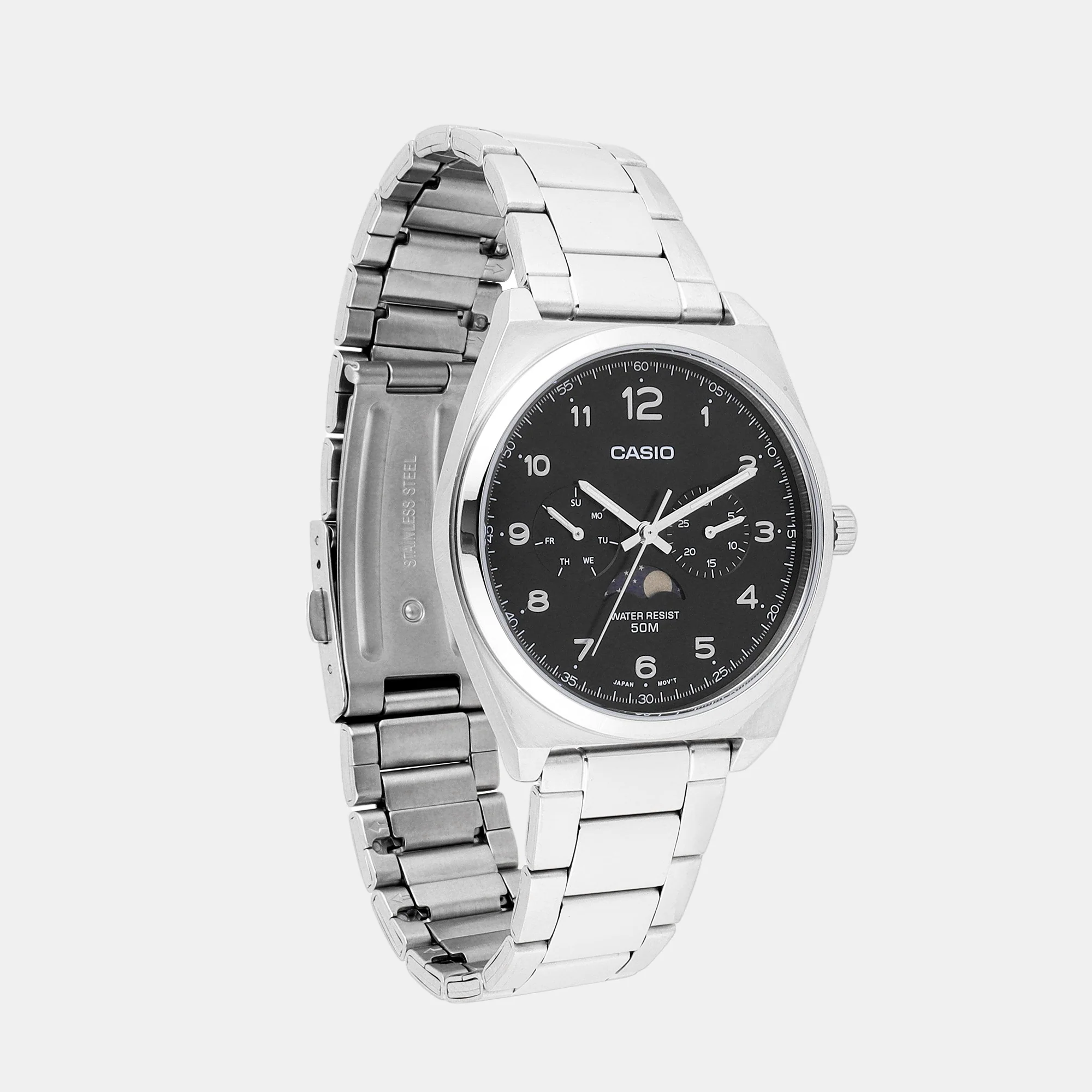Enticer Men Quartz Black Dial Multi-Function Stainless Steel Watch A2172 - Image 5