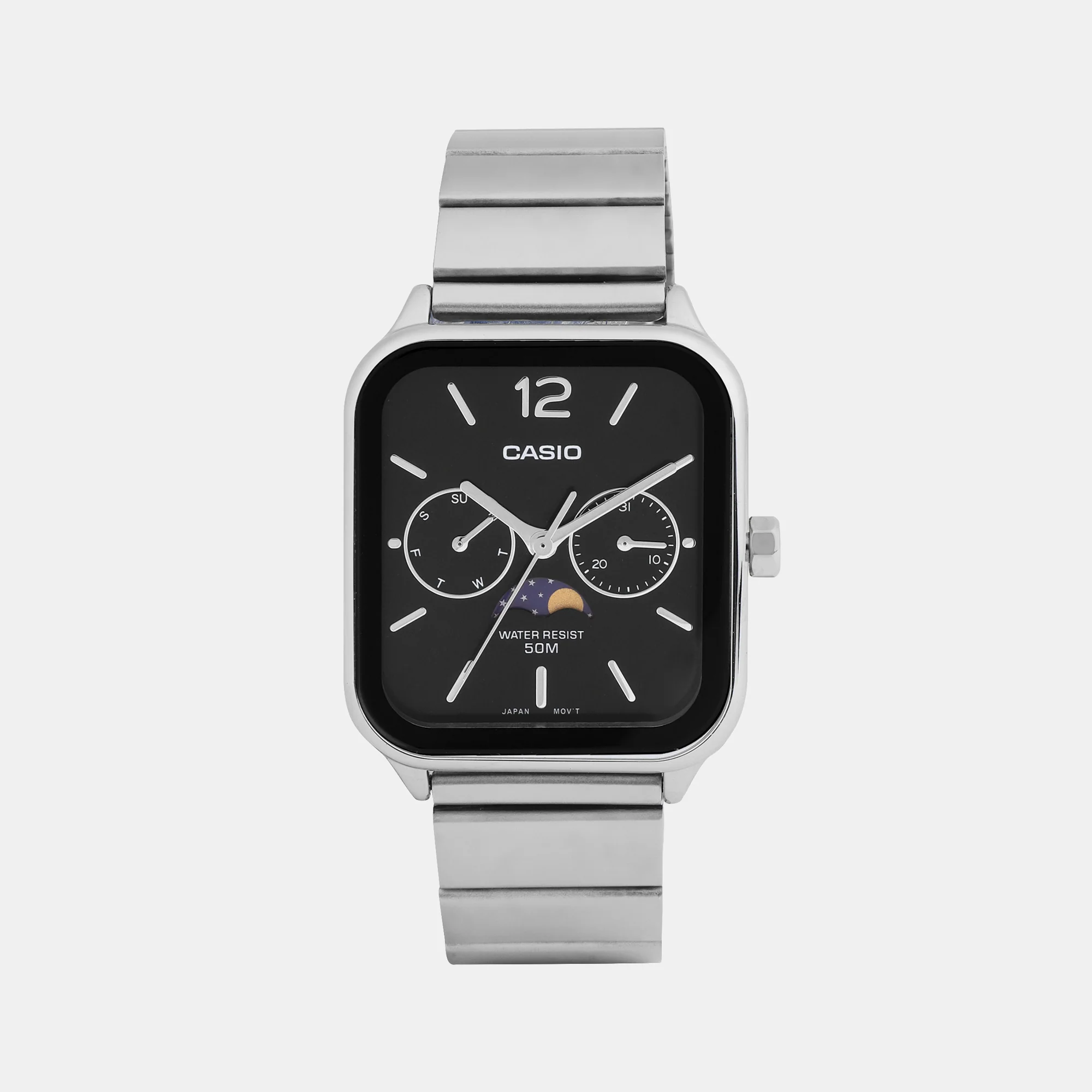 Enticer Men Quartz Black Dial Chronograph Stainless Steel Watch A2181