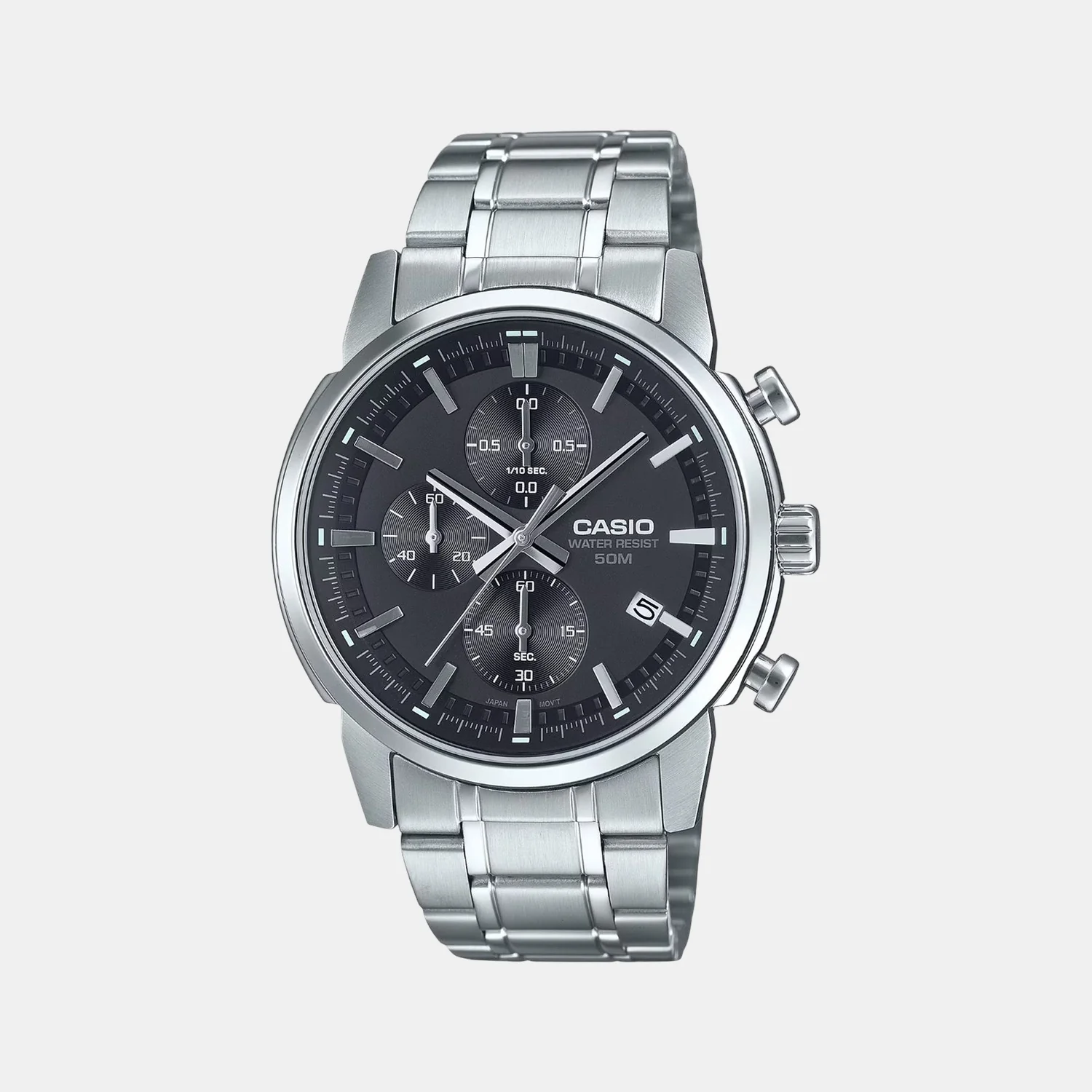 Enticer Men Quartz Black Dial Chronograph Stainless Steel Watch A2302