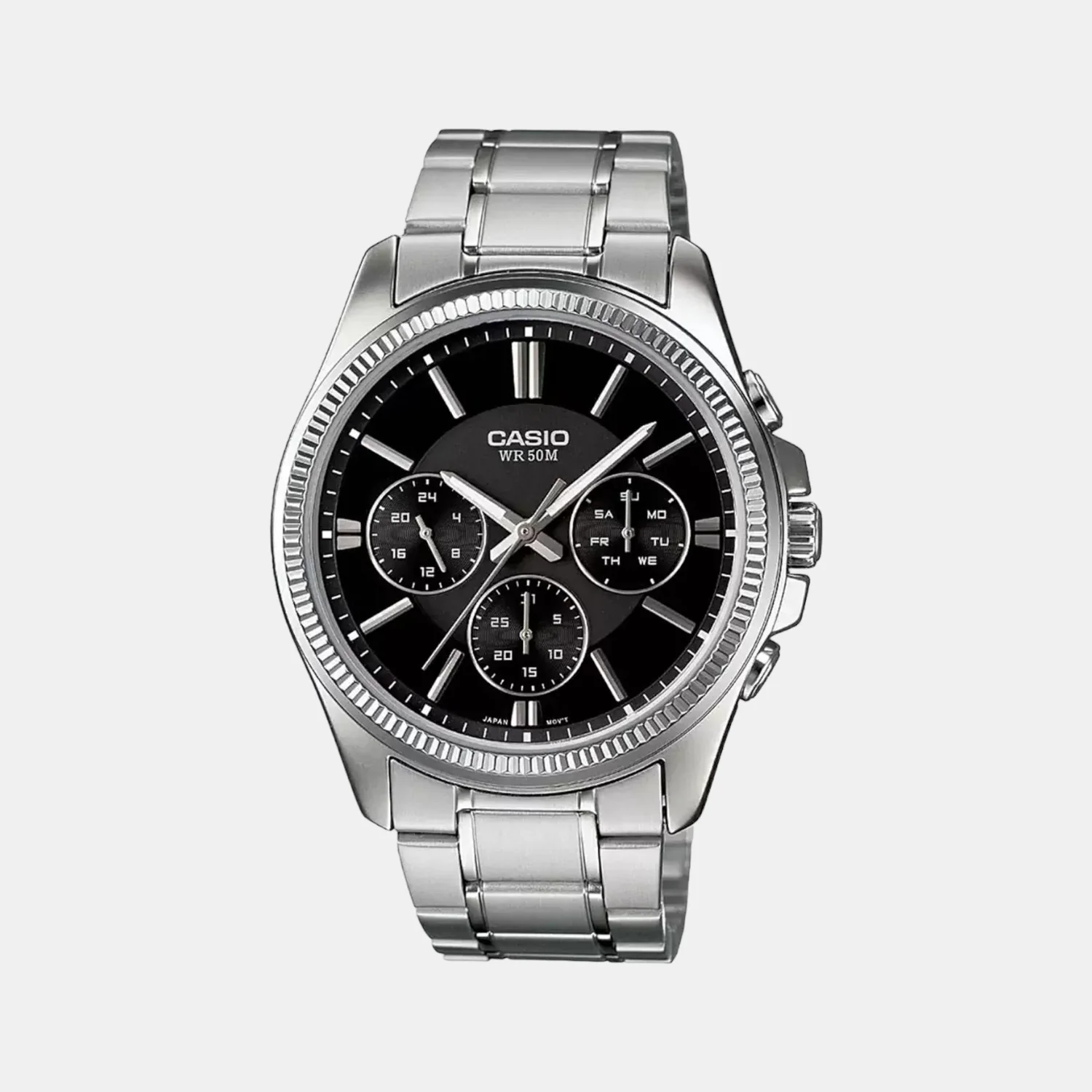 Enticer Men Quartz Black Dial Chronograph Stainless Steel Watch A836 - Image 2