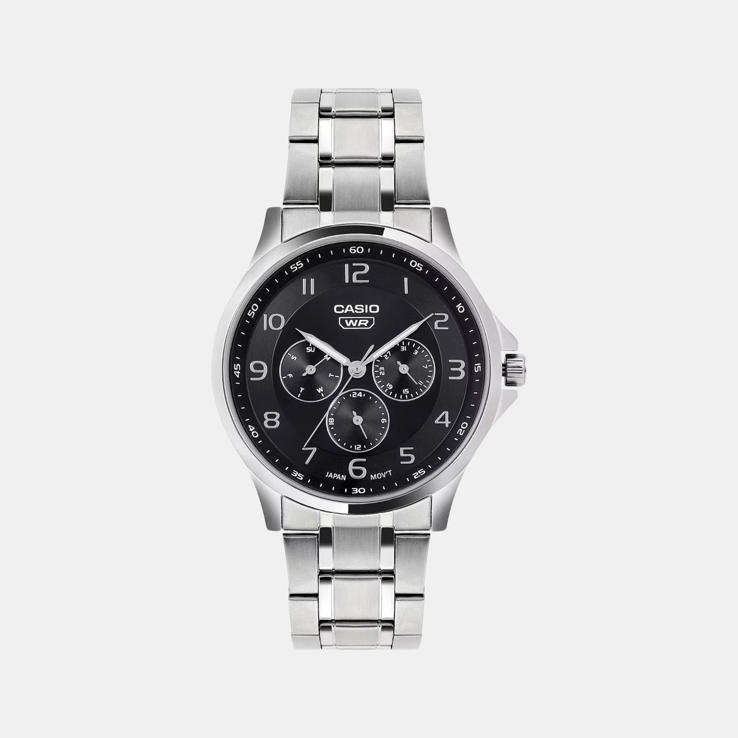 Enticer Men Quartz Black Dial Multi-Function Stainless Steel Watch A2450 - Image 2