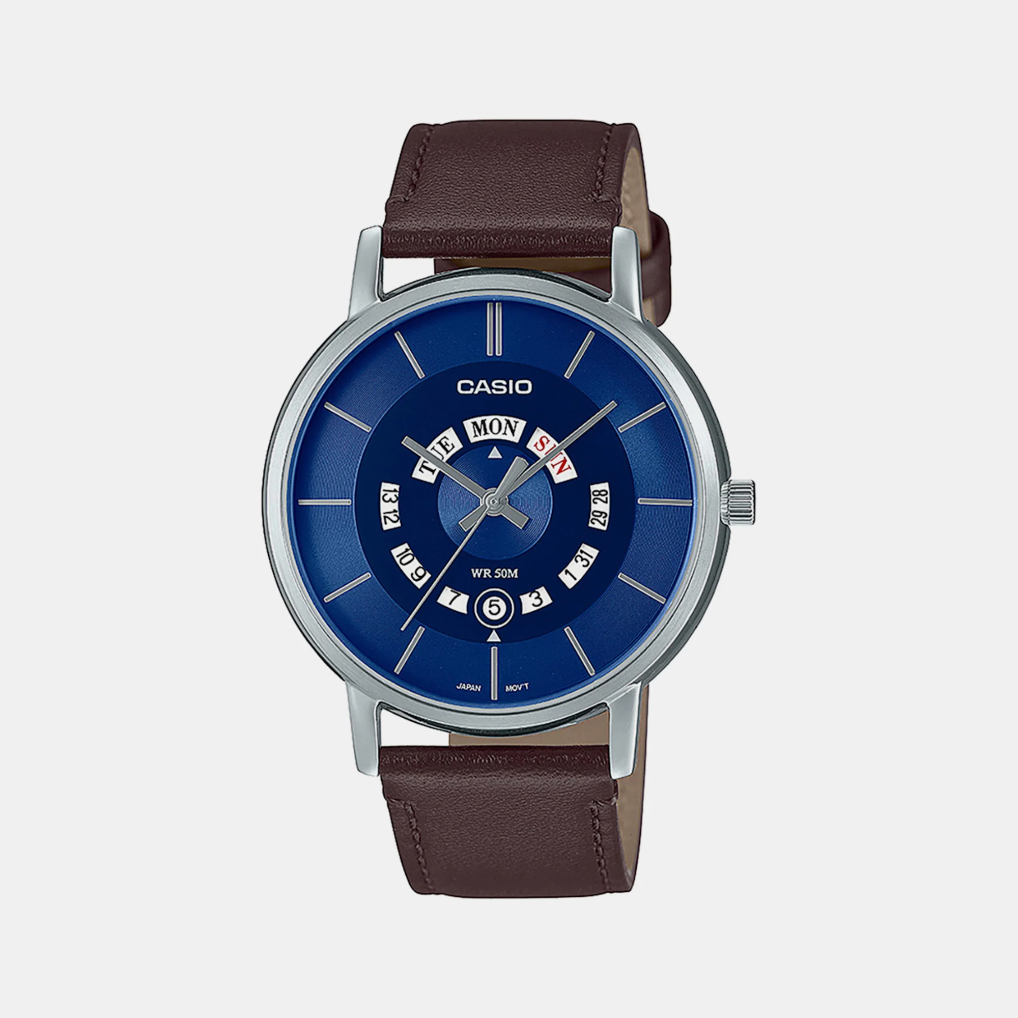 Enticer Men Quartz Blue Dial Analog Leather Watch A2136 - Image 2