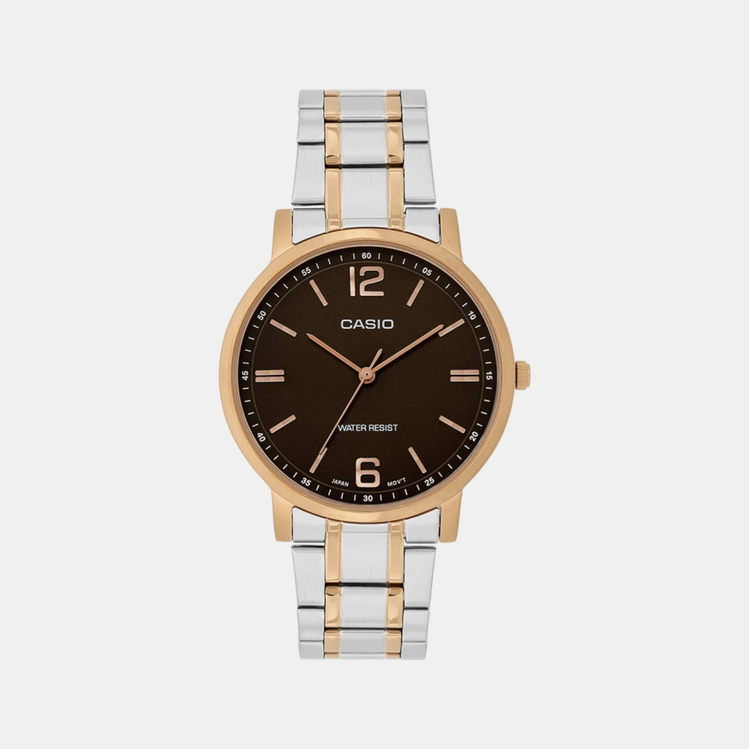 Enticer Men Quartz Brown Dial Analog Stainless Steel Watch A2435