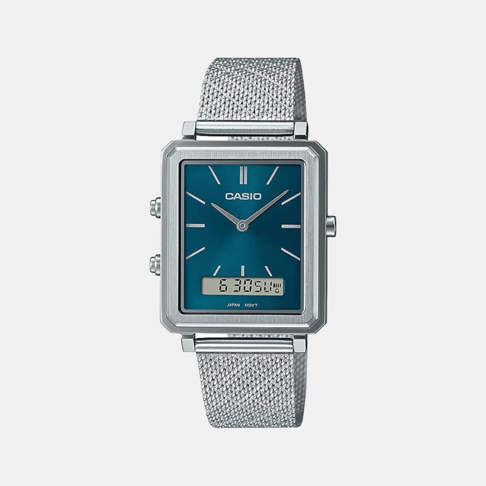 Enticer Men Quartz Teal Dial Analog Mesh Watch A2087