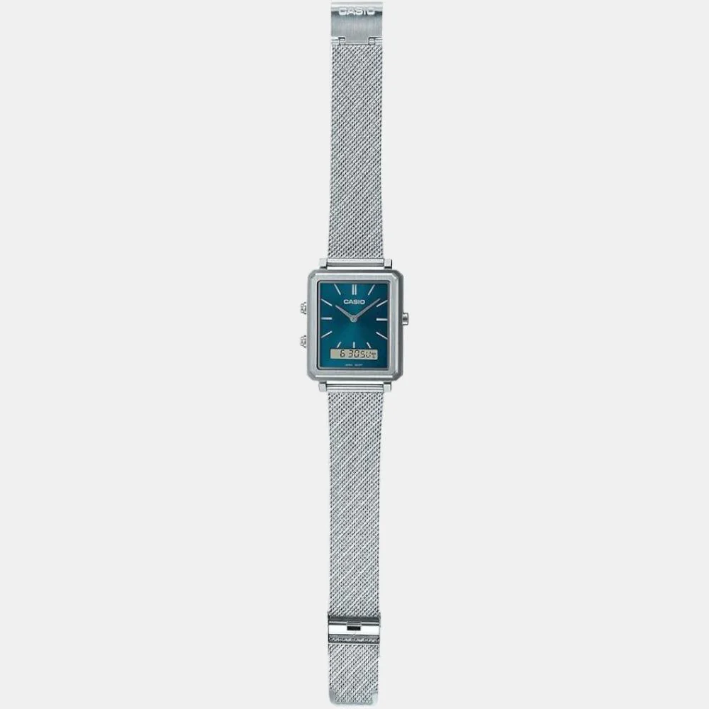 Enticer Men Quartz Teal Dial Analog Mesh Watch A2087 - Image 5