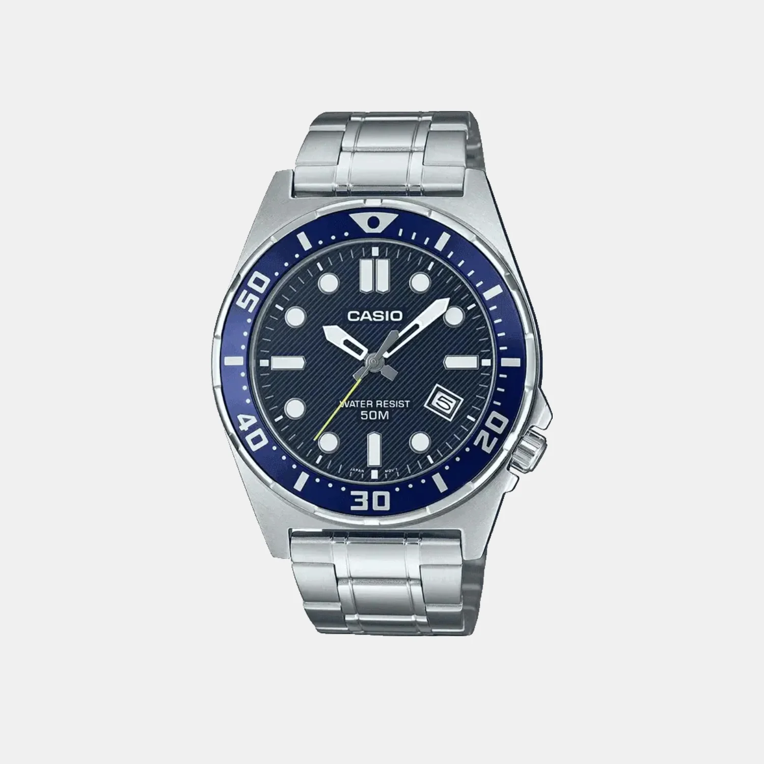 Enticer Men Quartz Blue Dial Analog Stainless Steel Watch A2377 - Image 3