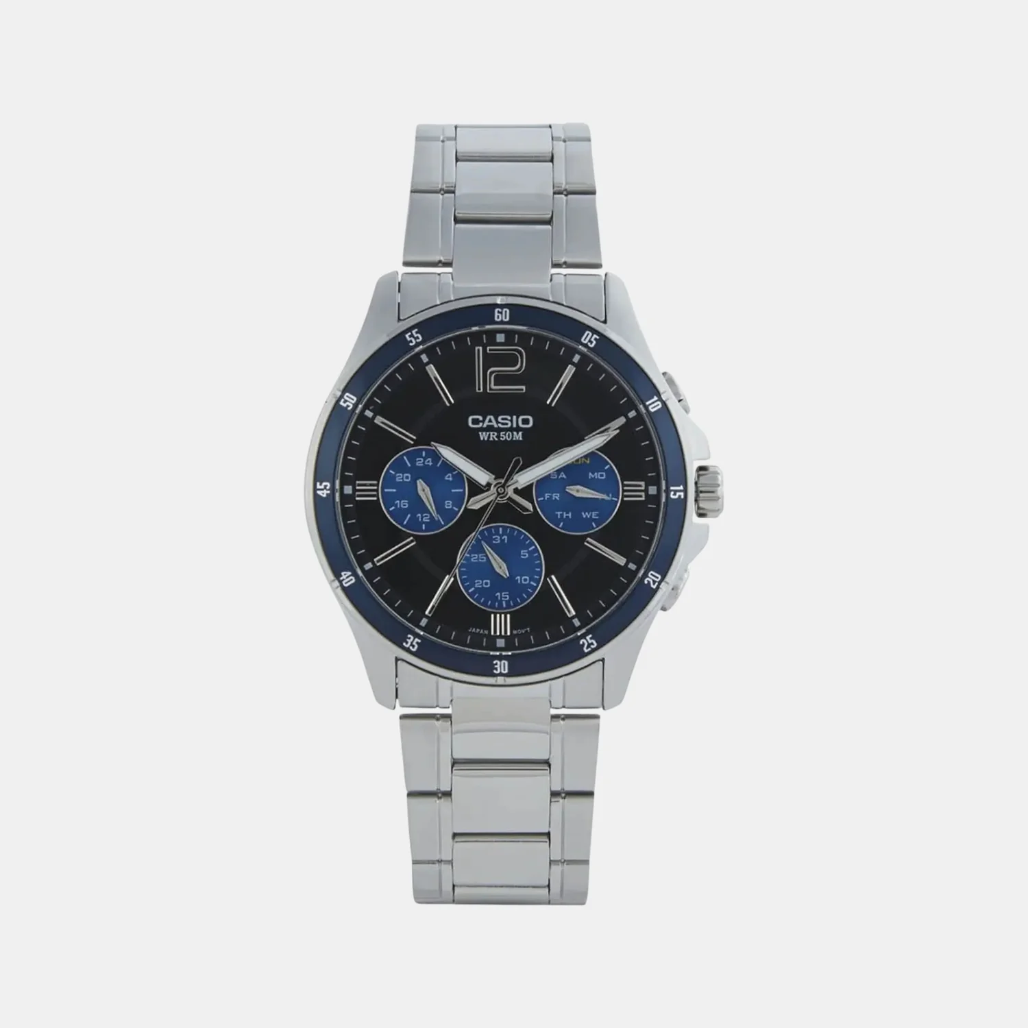 Enticer Men Quartz Blue Dial Multi-Function Stainless Steel Watch A950 - Image 5
