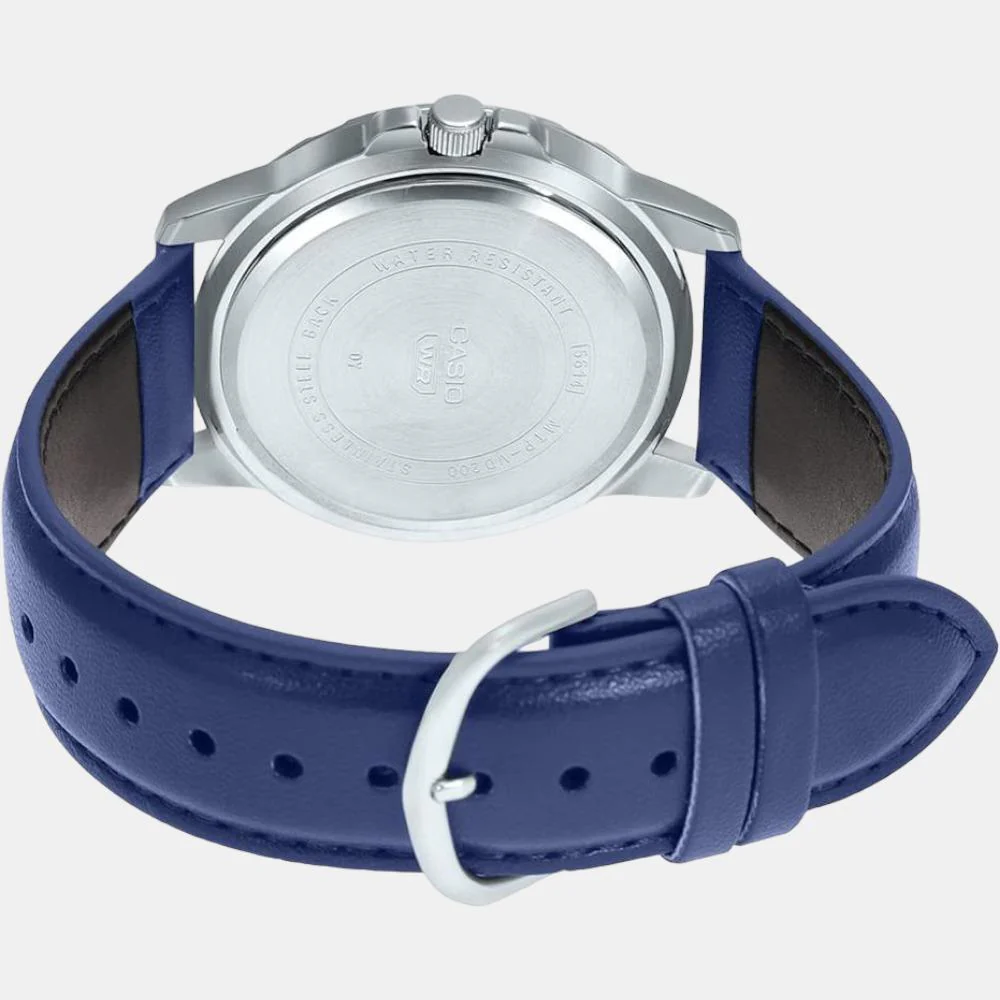 Enticer Men Quartz Blue Dial Chronograph Leather Watch A2073 - Image 4