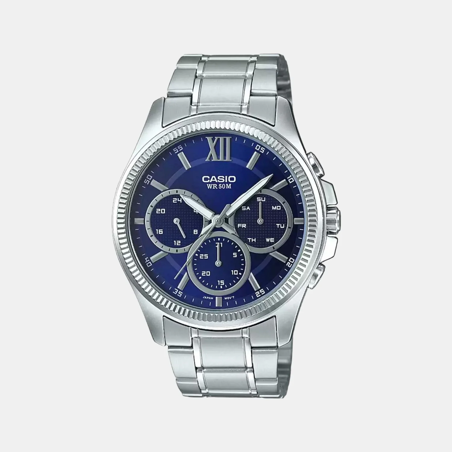 Enticer Men Quartz Blue Dial Chronograph Stainless Steel Watch A1773
