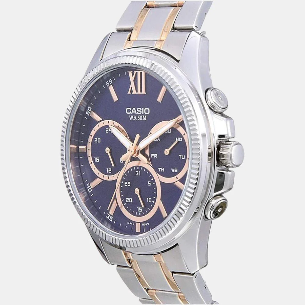 Enticer Men Quartz Blue Dial Chronograph Stainless Steel Watch A1776 - Image 3