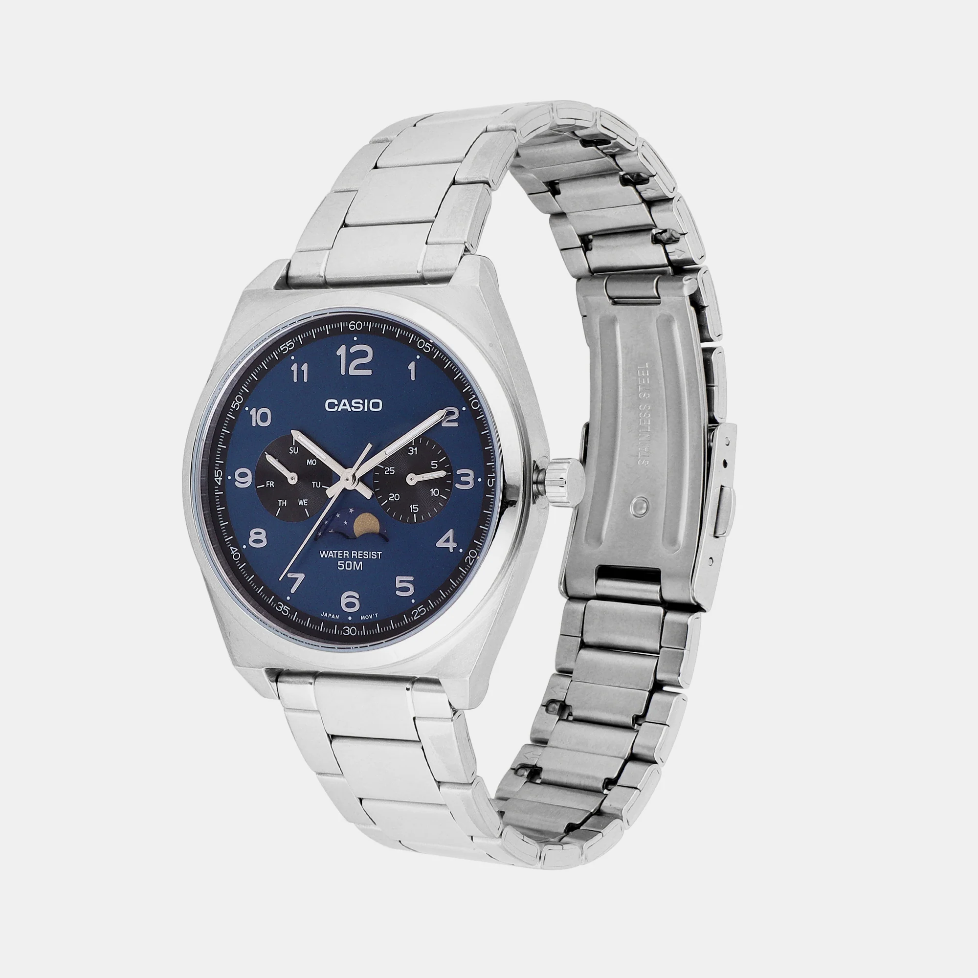 Enticer Men Quartz Blue Dial Chronograph Stainless Steel Watch A2173 - Image 2