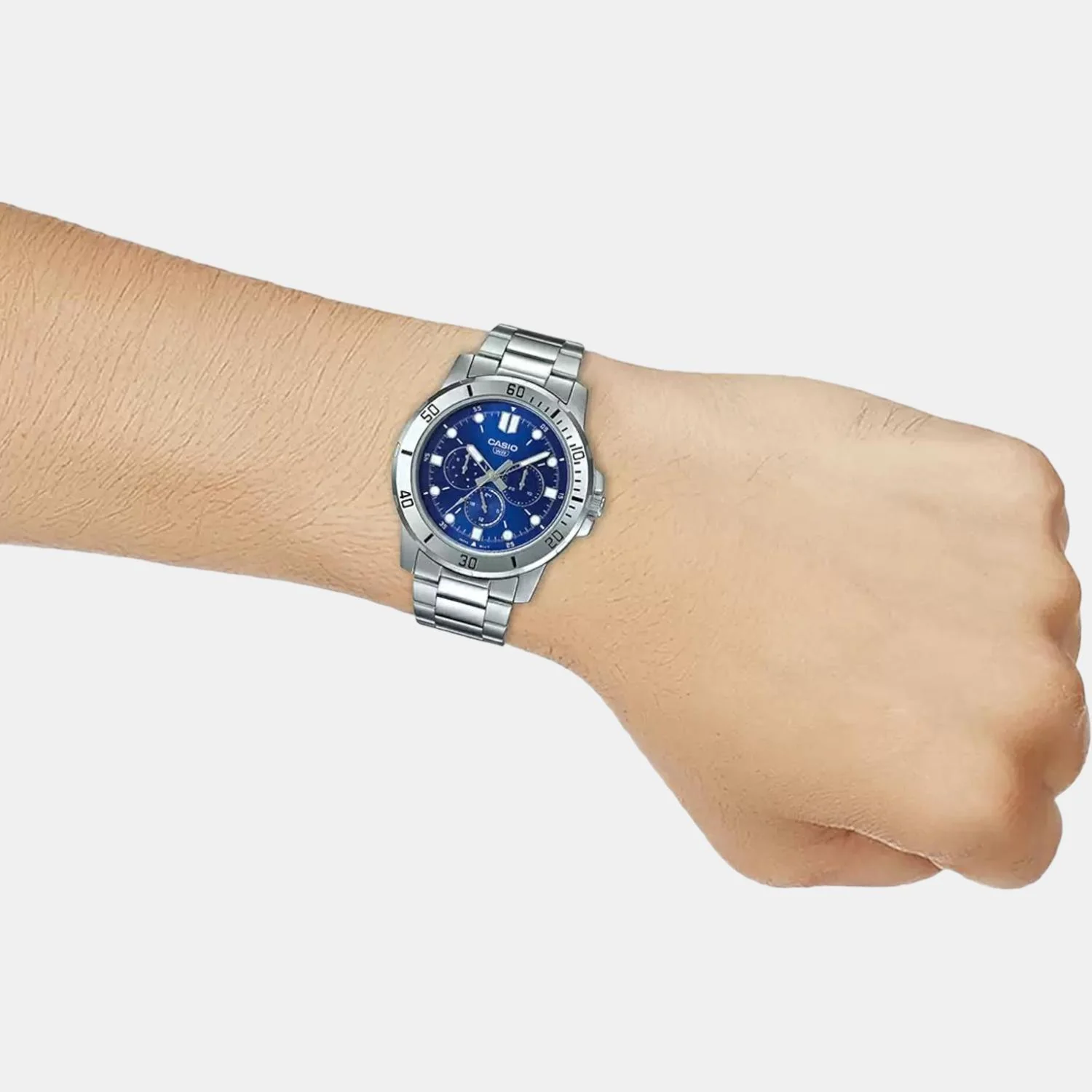 Enticer Men Quartz Blue Dial Multi-Function Stainless Steel Watch A1749 - Image 6
