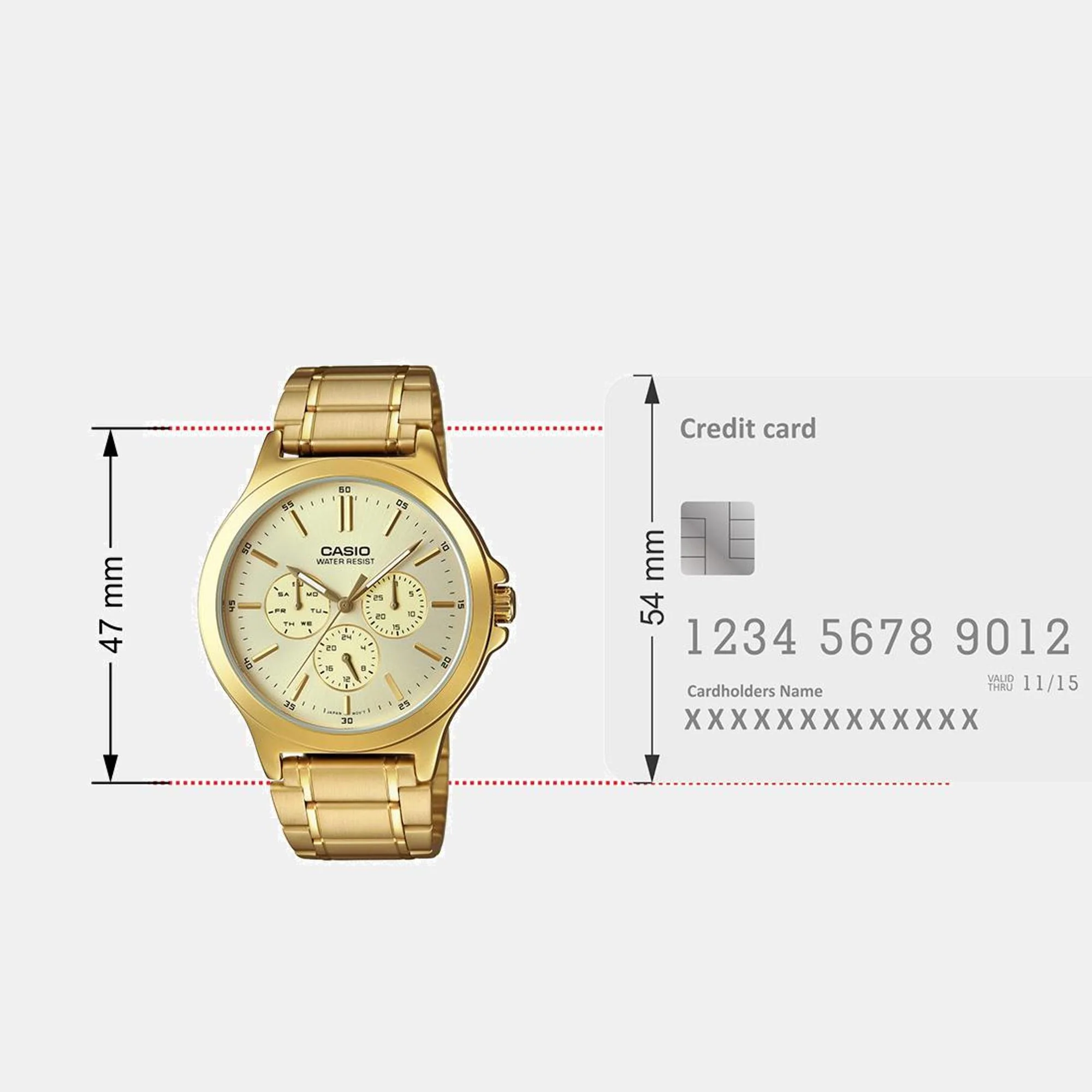 Enticer Men Quartz Gold Dial Multi-Function Stainless Steel Watch A2319 - Image 9
