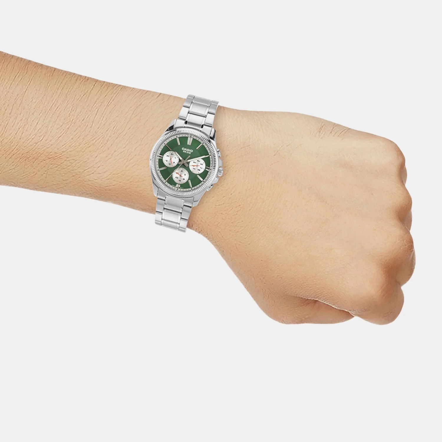 Enticer Men Quartz Green Dial Chronograph Stainless Steel Watch A2230 - Image 4