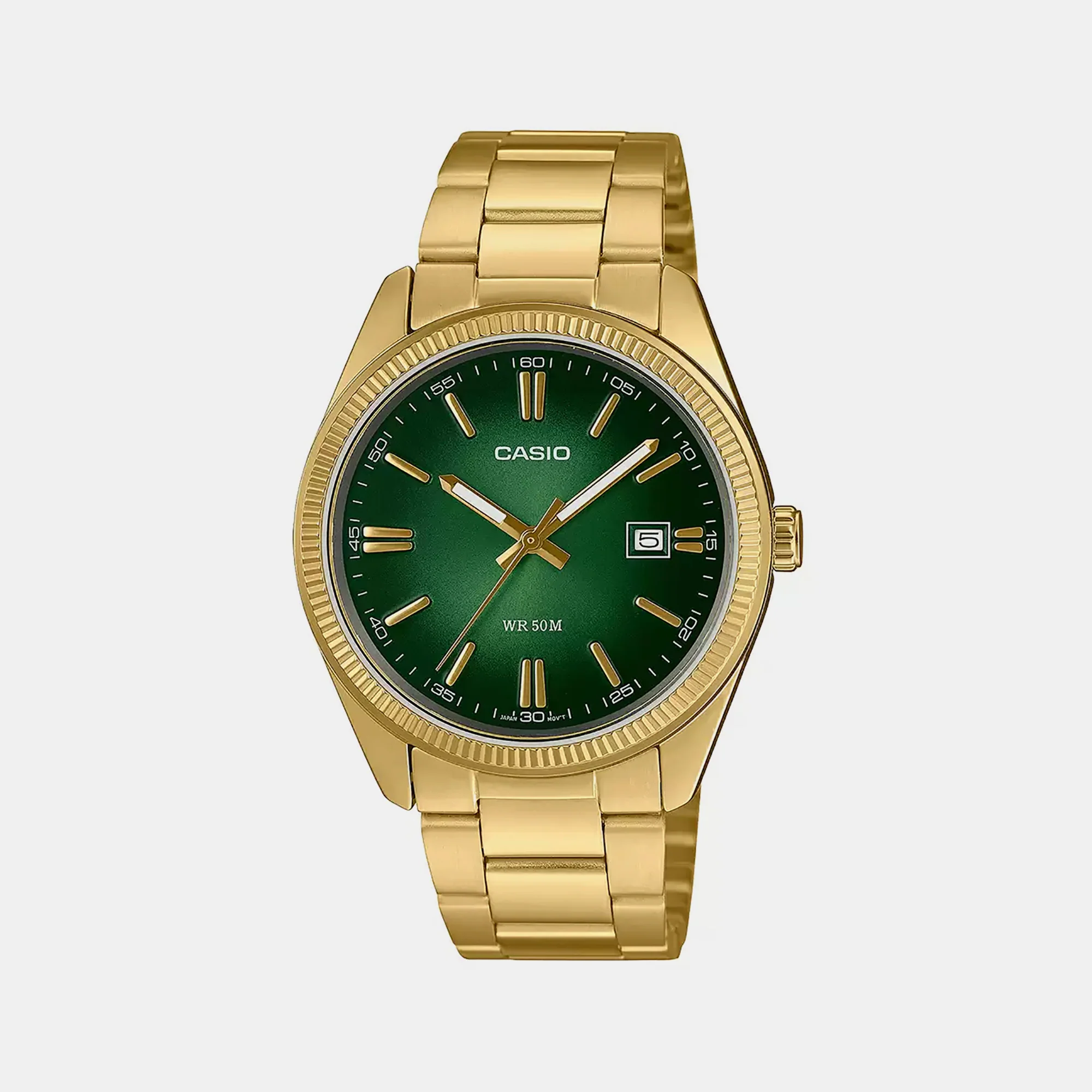 Enticer Men Quartz Green Dial Analog Stainless Steel Watch A2374 - Image 3