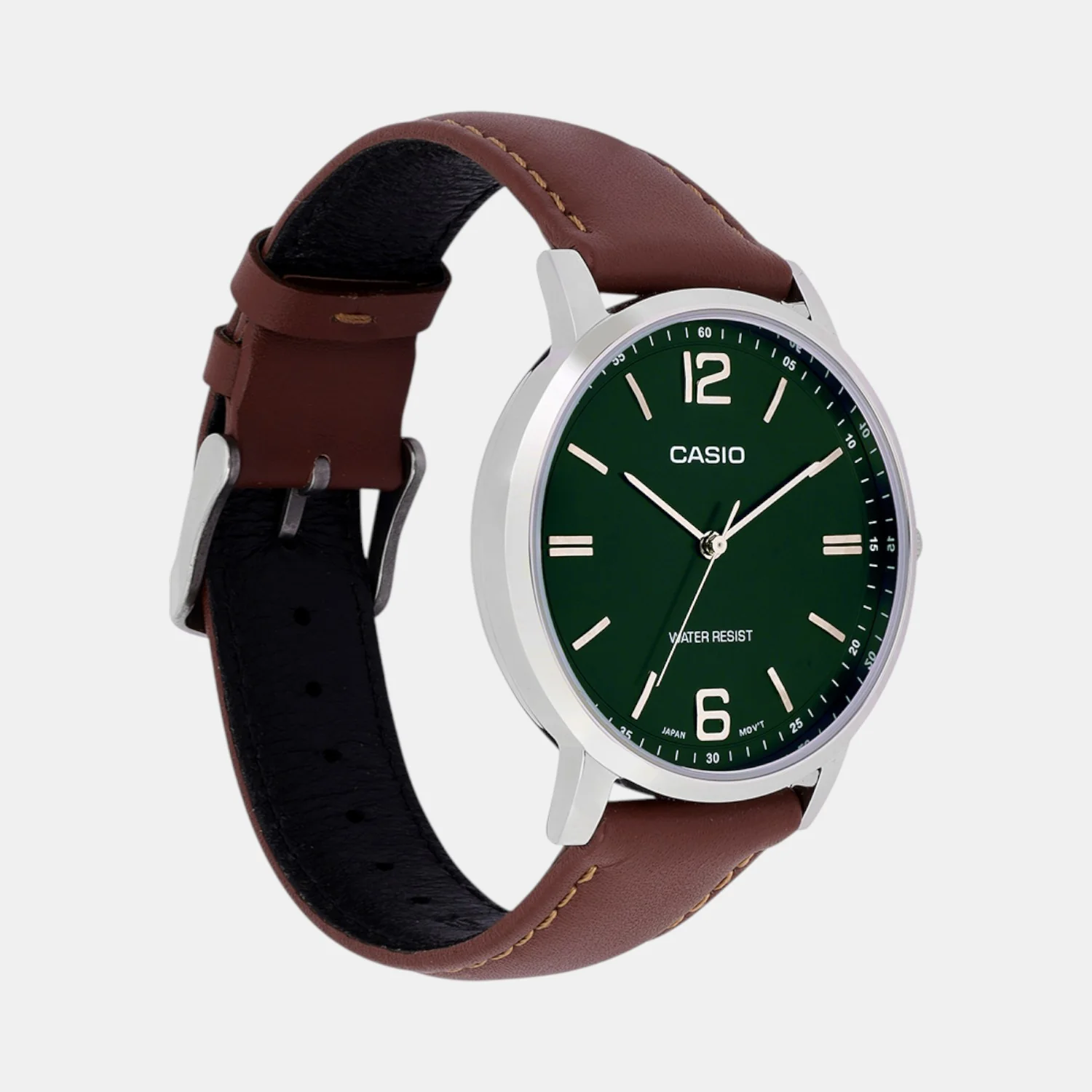 Enticer Men Quartz Green Dial Analog Leather Watch A2438 - Image 2