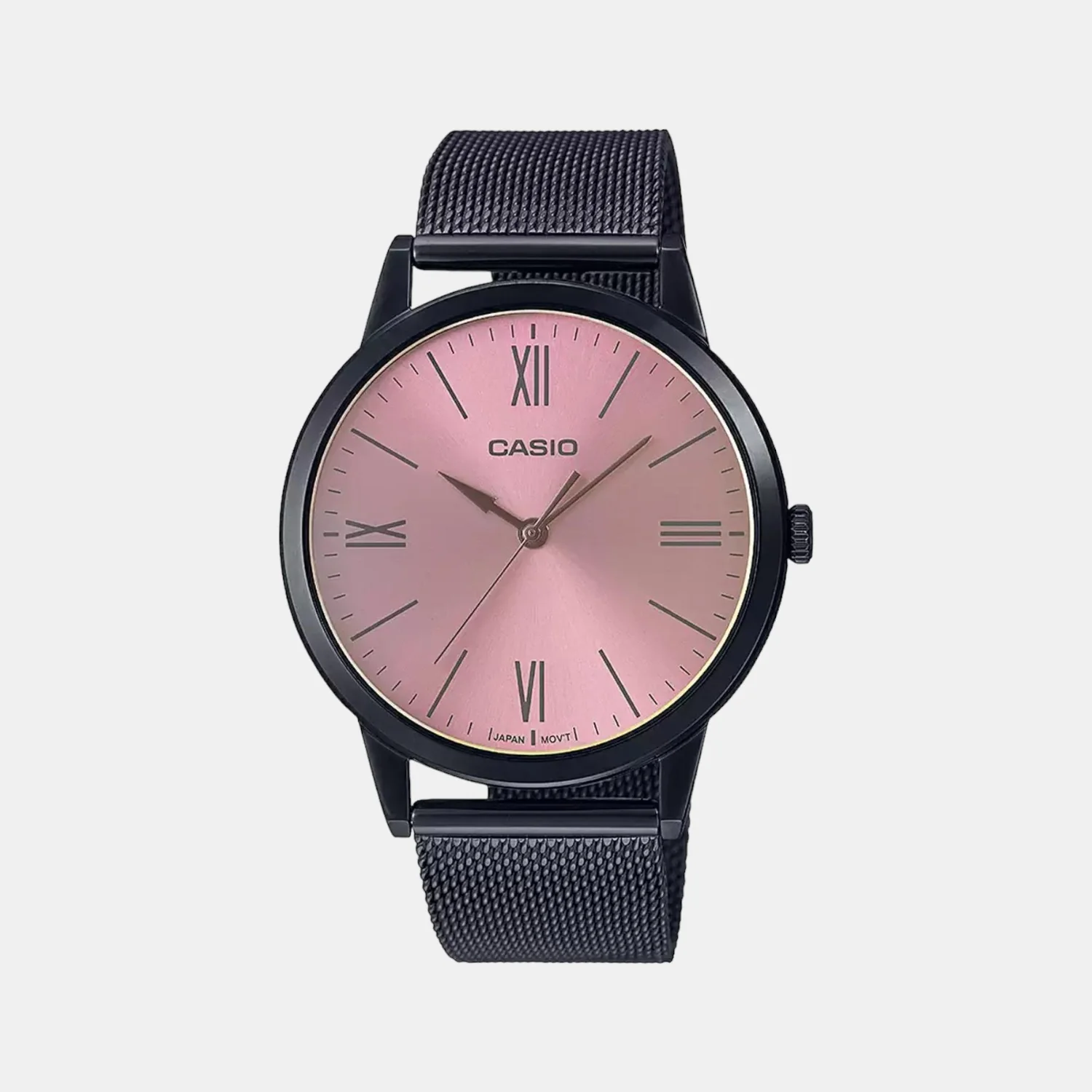 Enticer Men Quartz Pink Dial Analog Mesh Watch A2005