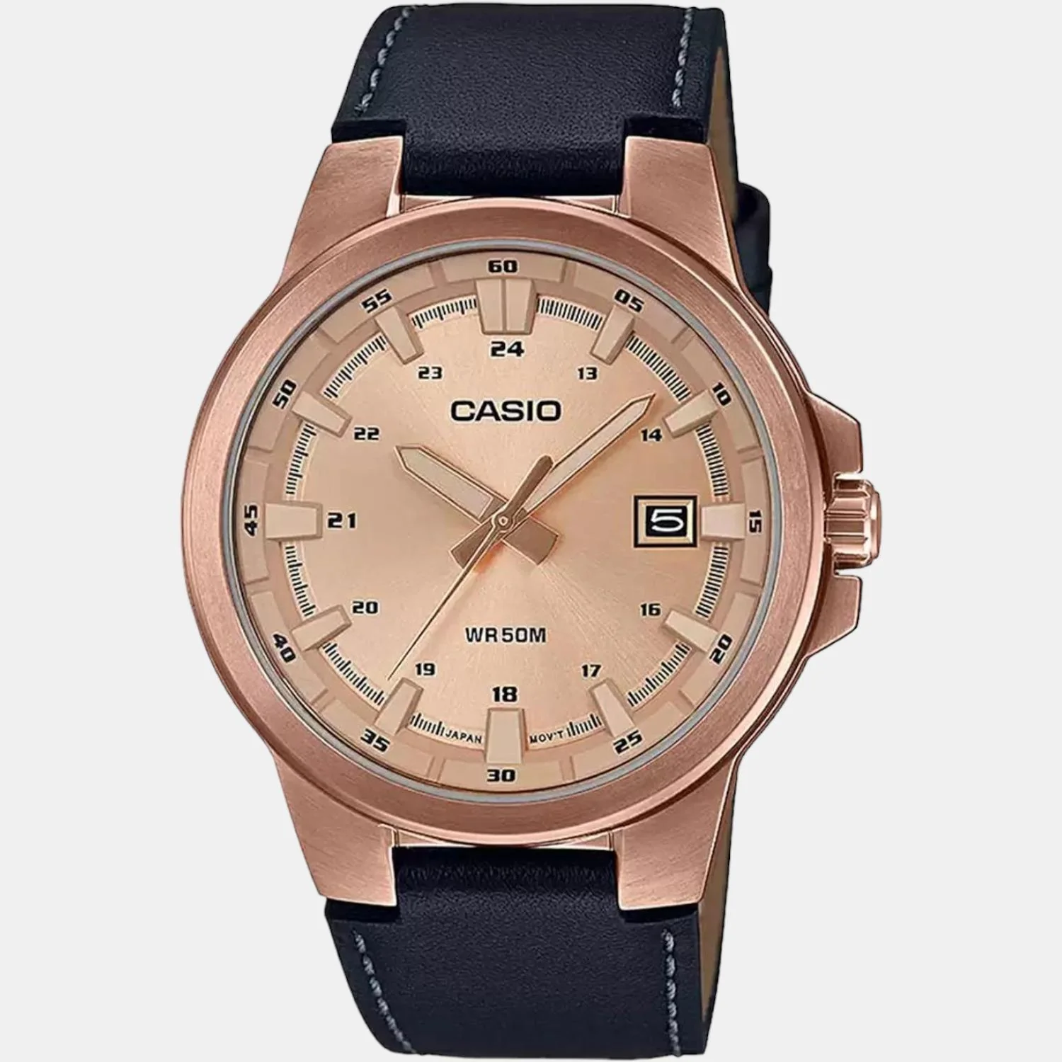 Enticer Men Quartz Rose Gold Dial Analog Leather Watch A1827 - Image 2